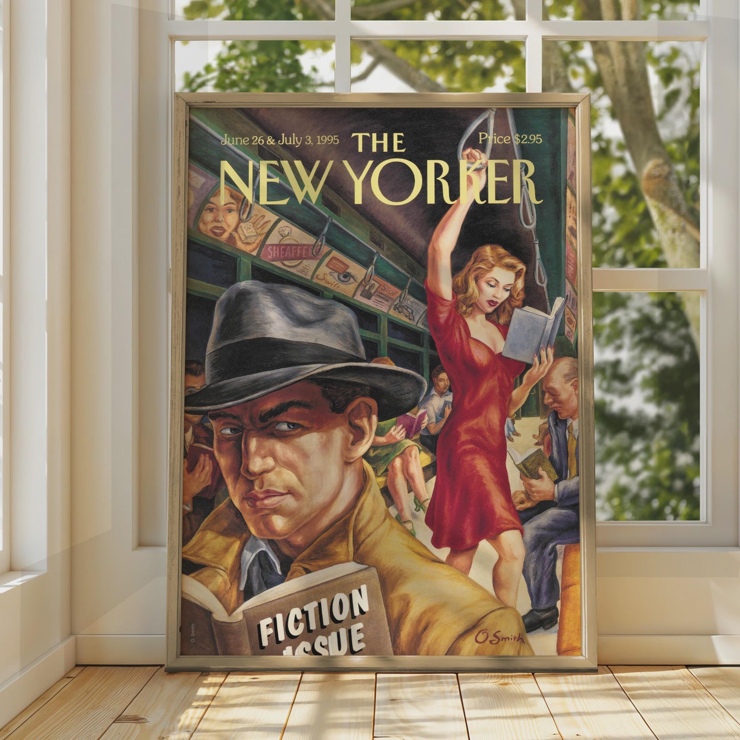 New Yorker 1995 Subway Fiction Issue Poster, Retro NYC Art Print, Vintage Cover wall art print