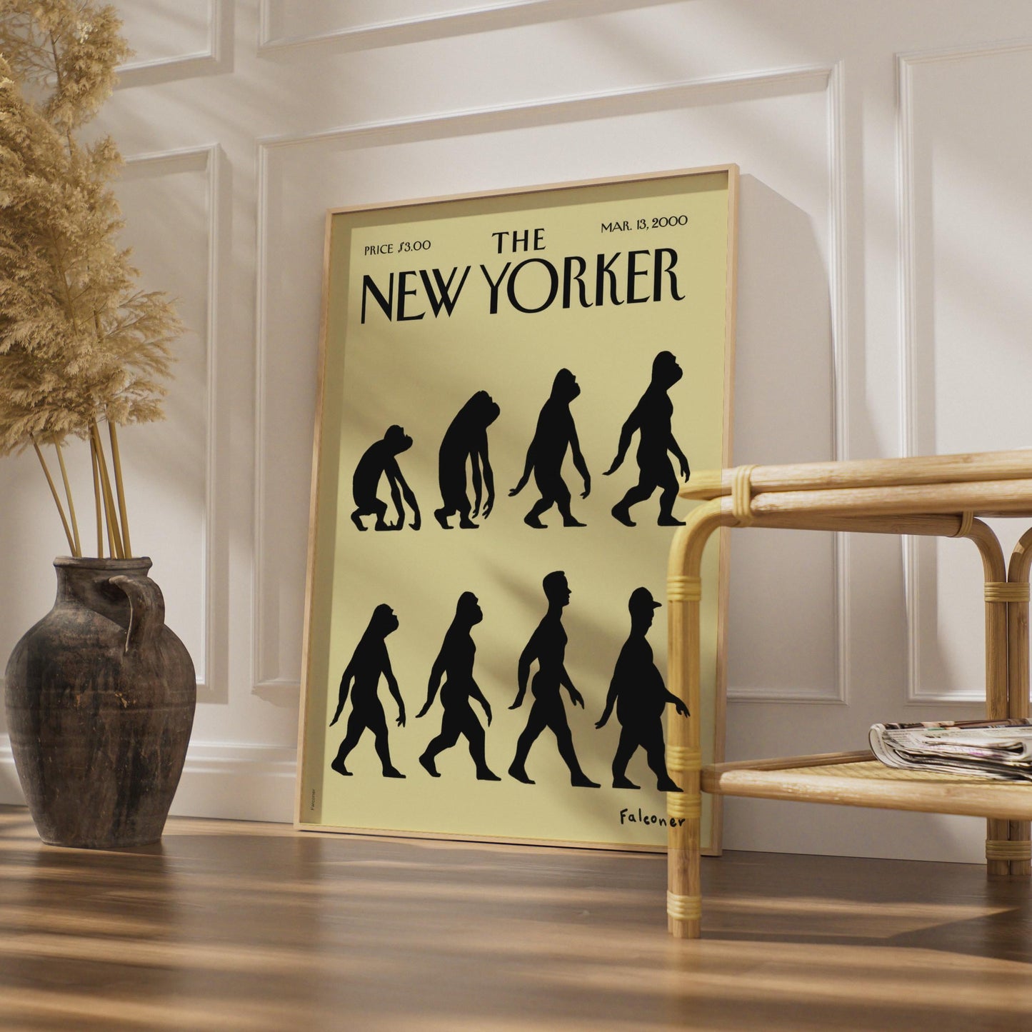 The New Yorker Evolution Poster, Falconer Cover Art, March 2000, Wall Art Print wall art print