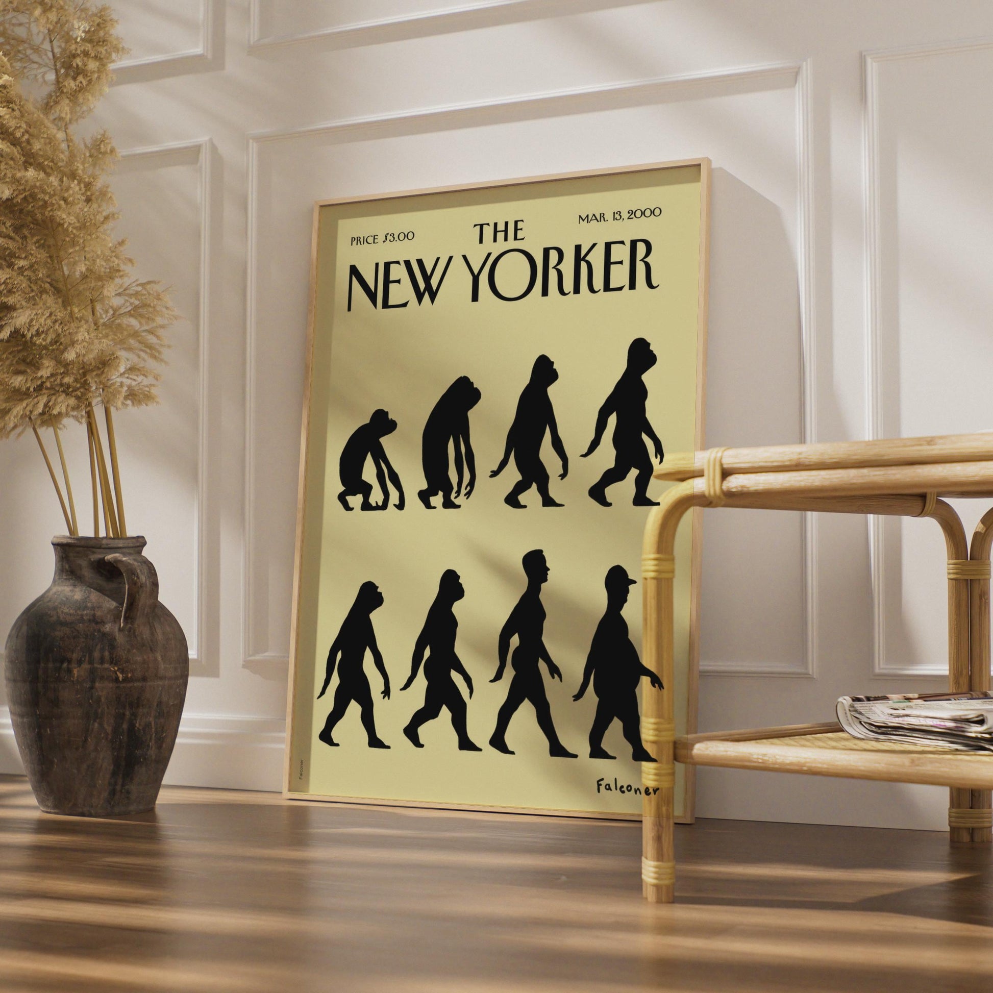 The New Yorker Evolution Poster, Falconer Cover Art, March 2000, Wall Art Print wall art print