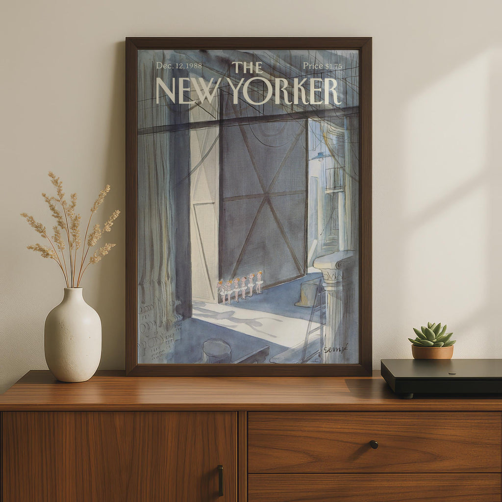 New Yorker Cover Poster, Ballet Dancers Art Print, Sempe 1988, Theatre Wall Art wall art print