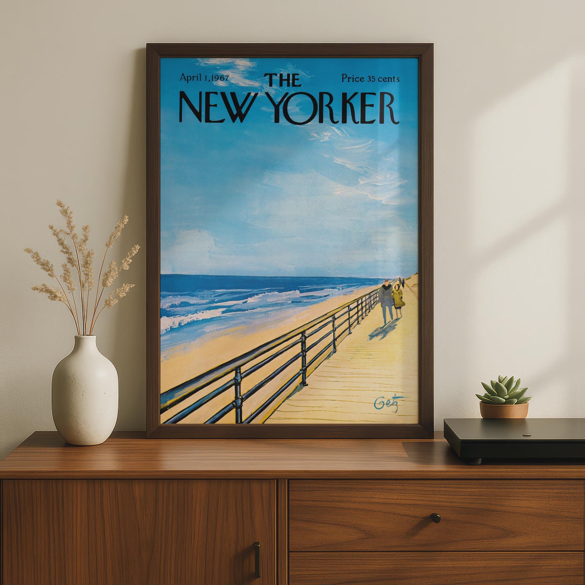 The New Yorker Poster 1967, Beach Boardwalk Art Print, Coastal Wall Art, Vintage wall art print