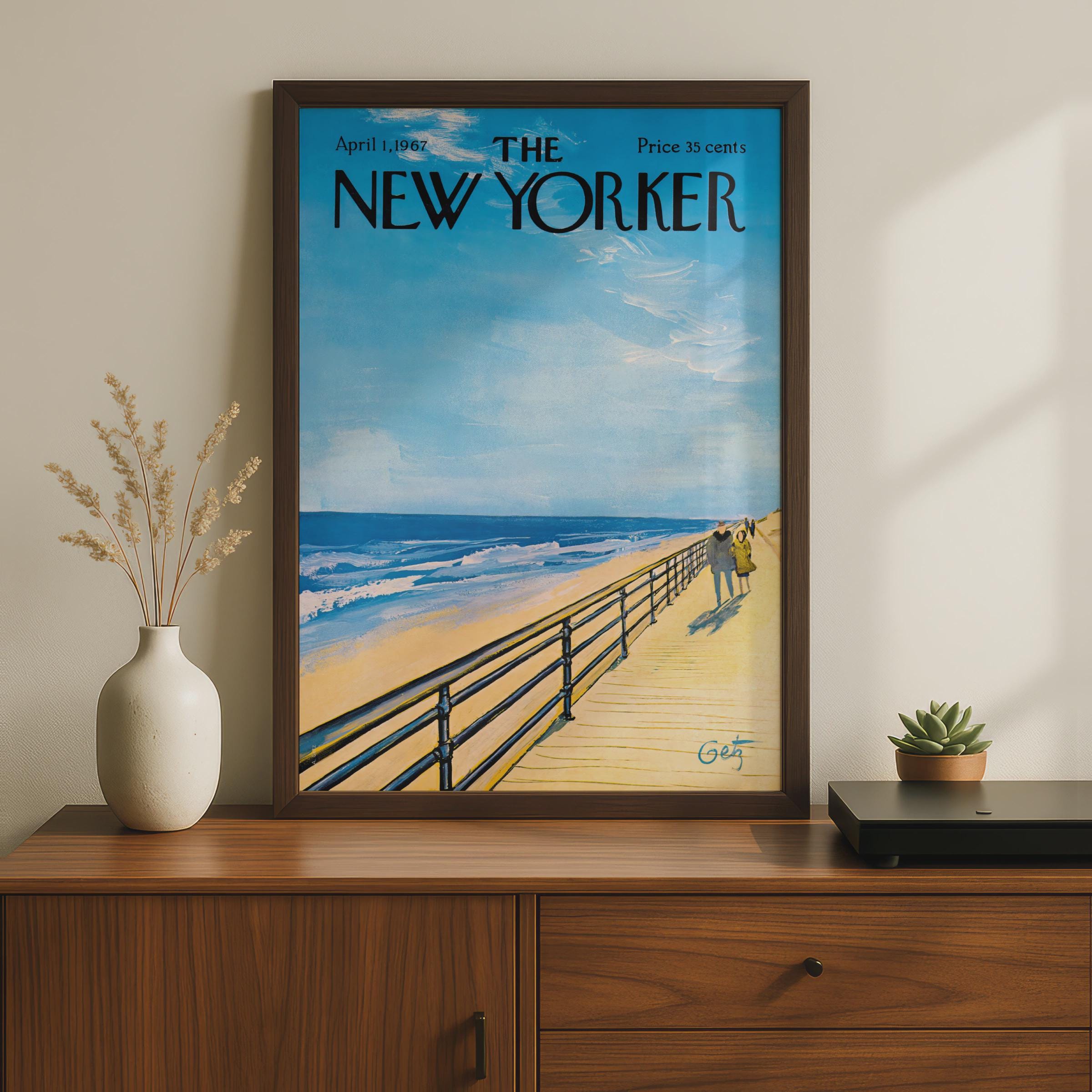 The New Yorker Poster 1967, Beach Boardwalk Art Print, Coastal Wall Art, Vintage wall art print