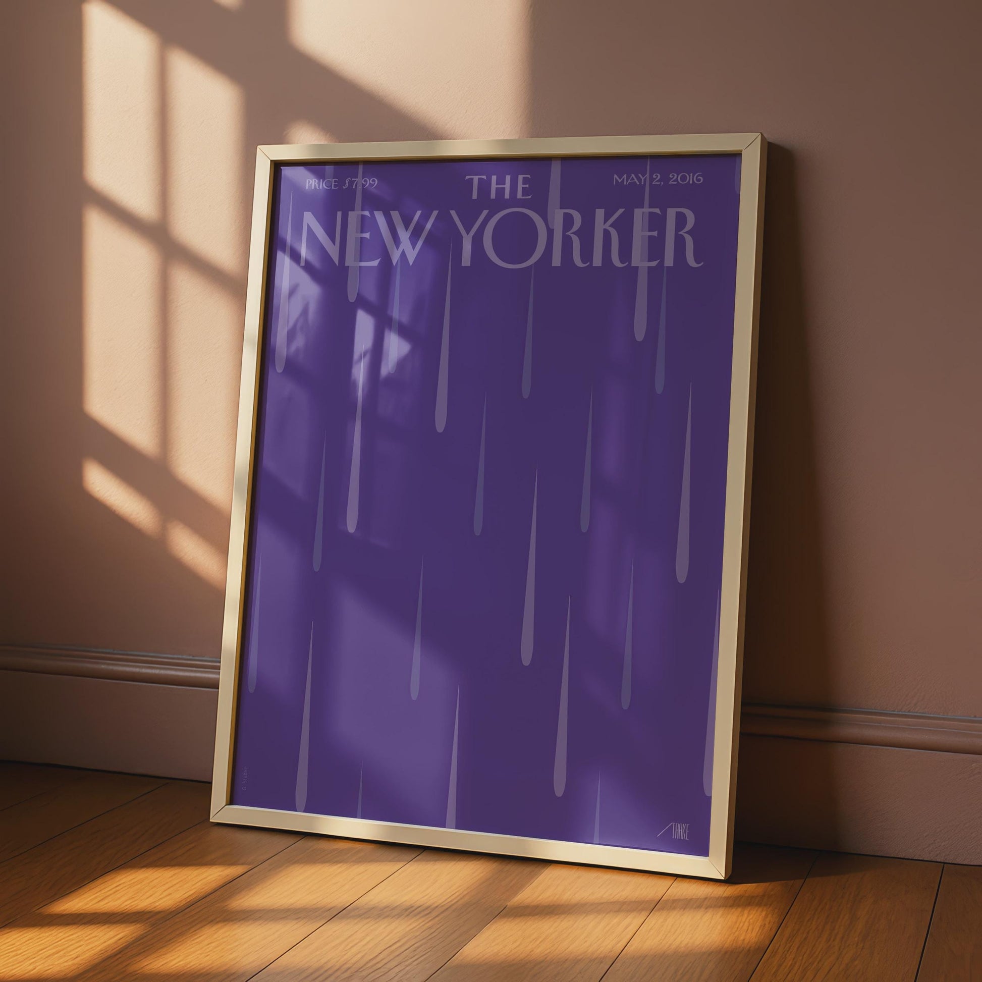 The New Yorker Poster May 2016, Purple Rain Cover Art Print, Minimalist Wall Art wall art print