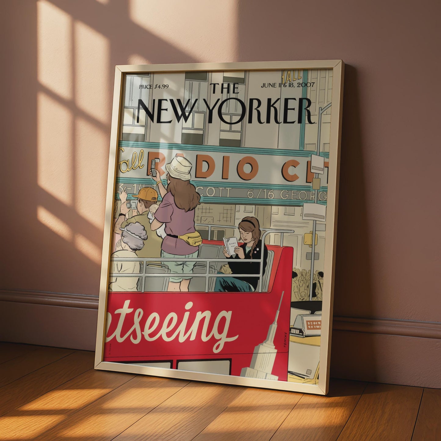The New Yorker Poster, Radio City NYC Cover Art, Sightseeing Bus Wall Art Print wall art print