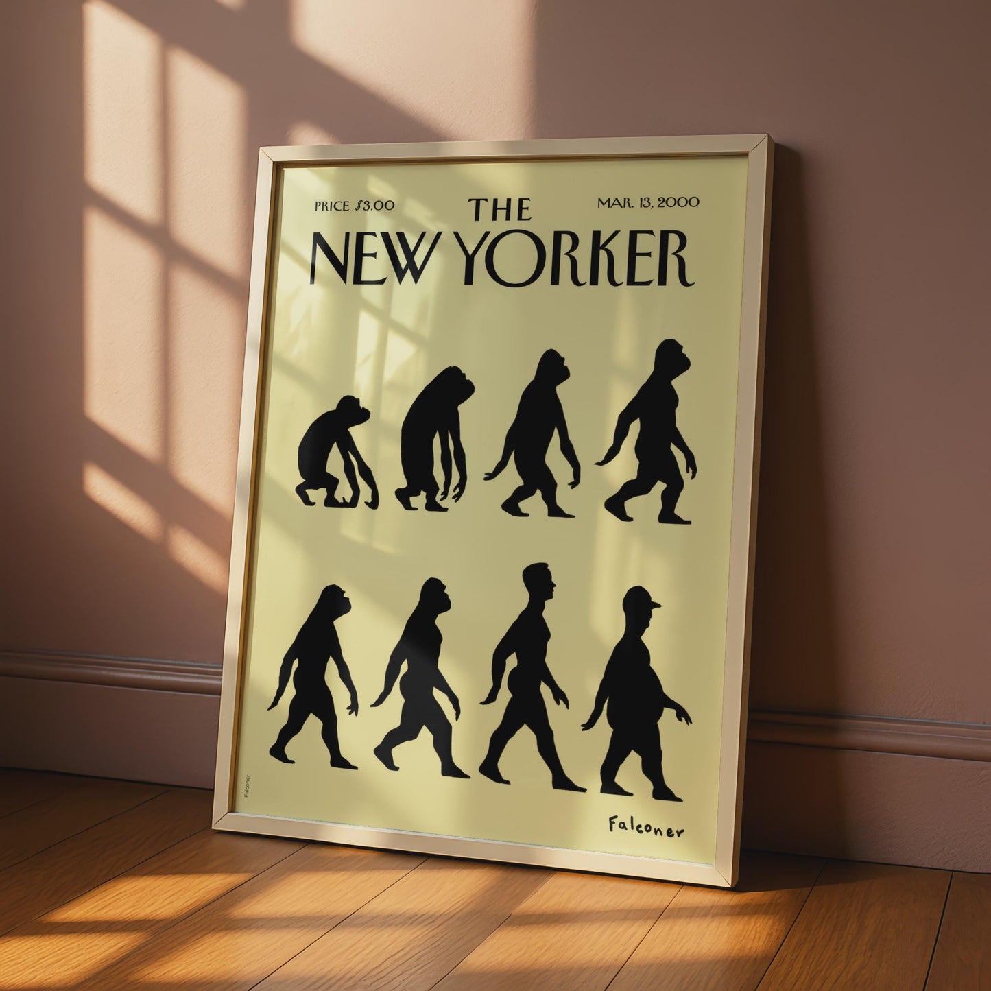 The New Yorker Evolution Poster, Falconer Cover Art, March 2000, Wall Art Print wall art print