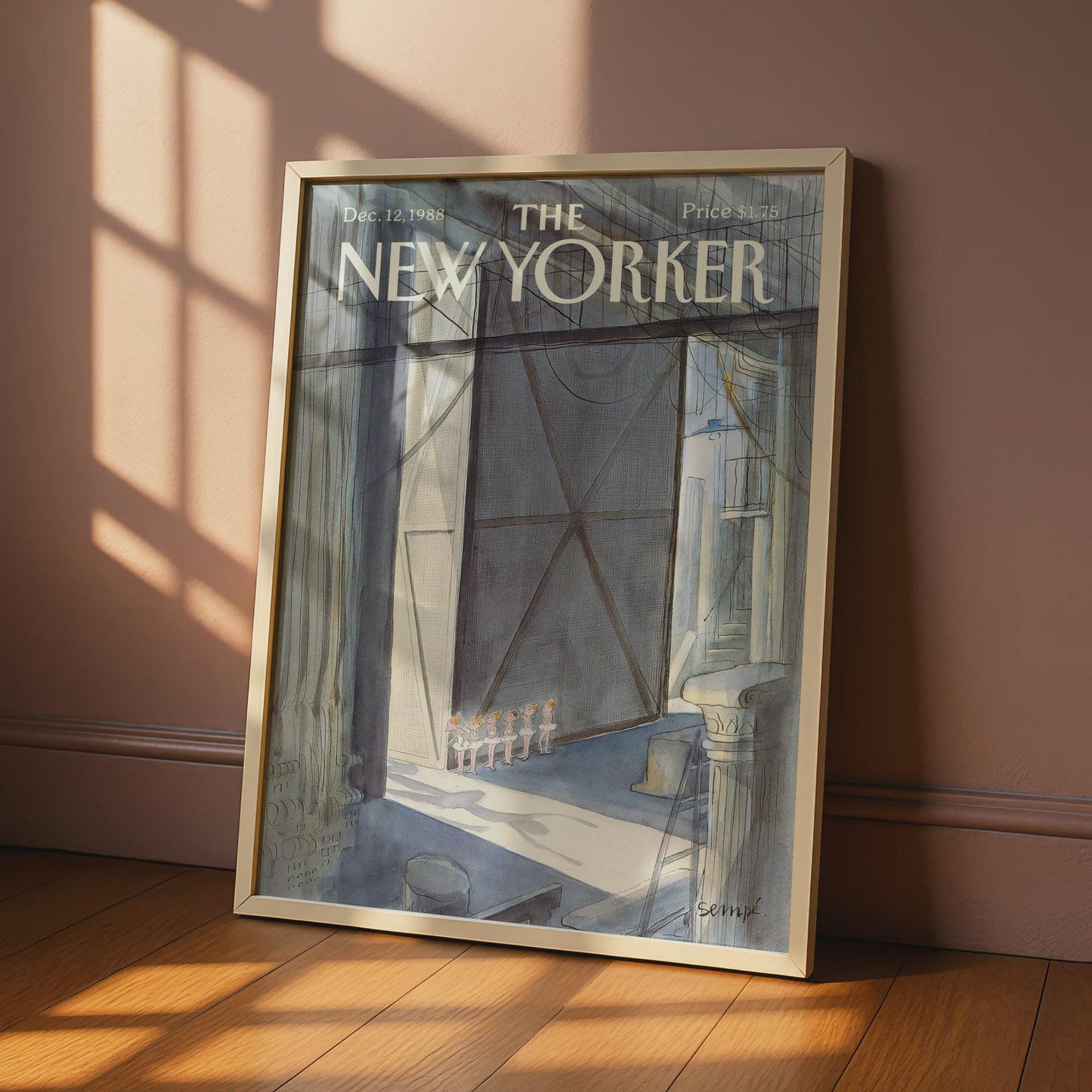 New Yorker Cover Poster, Ballet Dancers Art Print, Sempe 1988, Theatre Wall Art wall art print