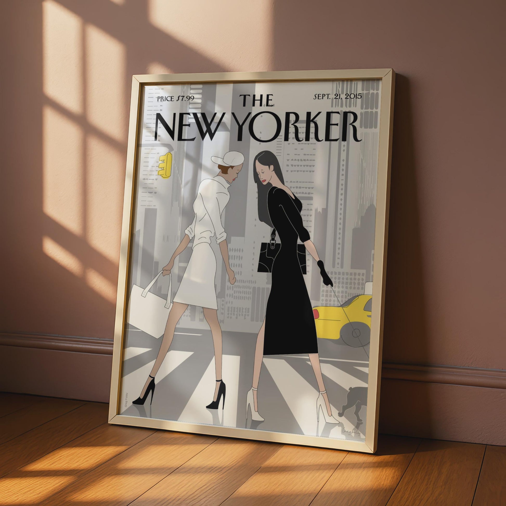 The New Yorker Fashion Poster, NYC Street Style Wall Art, Black White Print wall art print