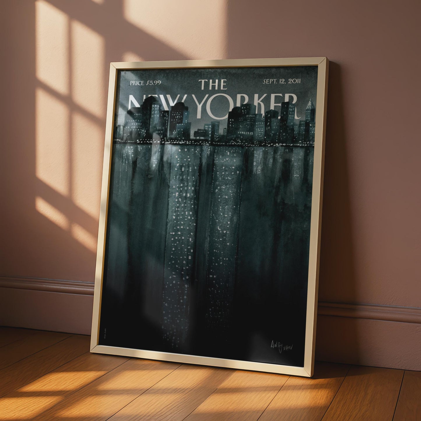 The New Yorker Poster Sept 2011, NYC Skyline Night Art, Manhattan Wall Art Print wall art print