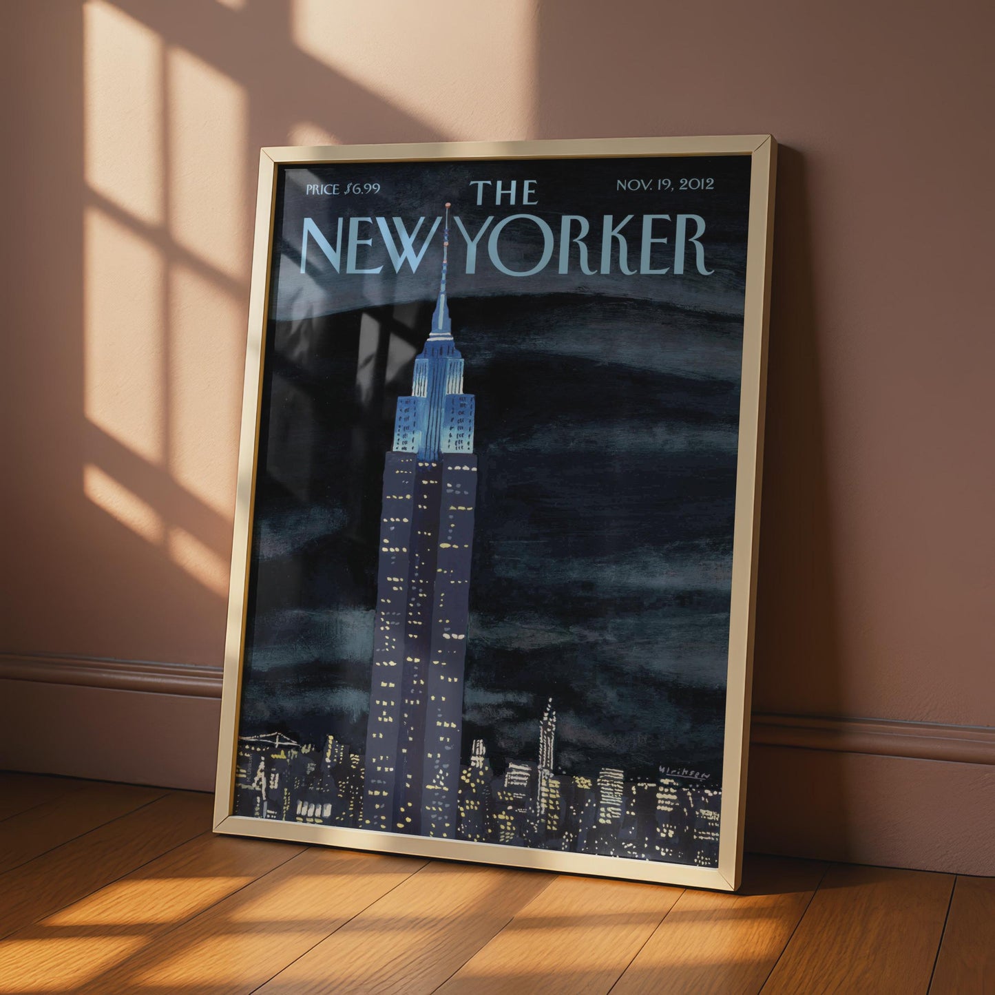 The New Yorker Poster, Empire State Building Night, NYC Wall Art, New York Print wall art print
