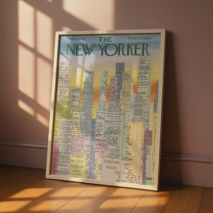 The New Yorker 1962 Cover Poster, Vintage NYC Skyline Classifieds Art Print wall art print
