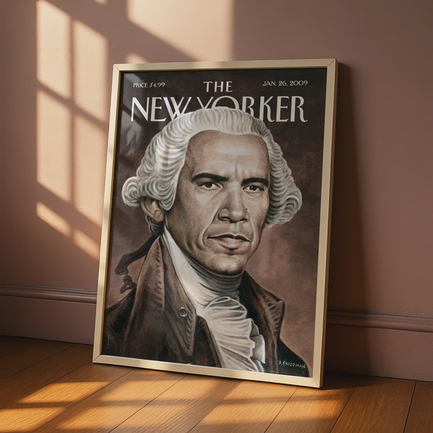 The New Yorker Cover Poster Jan 2009, Founding Father Portrait, Wall Art Print wall art print