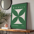 Bauhaus Print, Minimalist Geometric Art, 1919 Exhibition Poster, Green and Cream Wall Decor wall art print