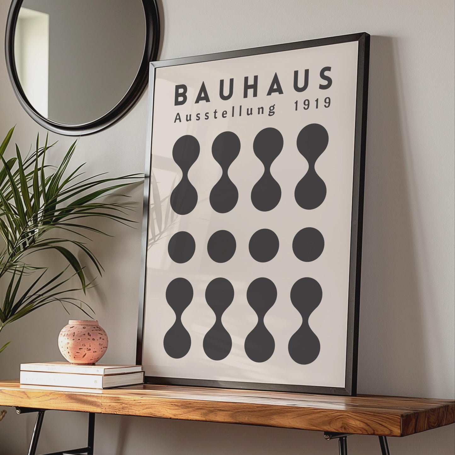 Bauhaus Ausstellung 1919 Art Print, Minimalist Wall Art, Geometric Black and White Poster wall art print
