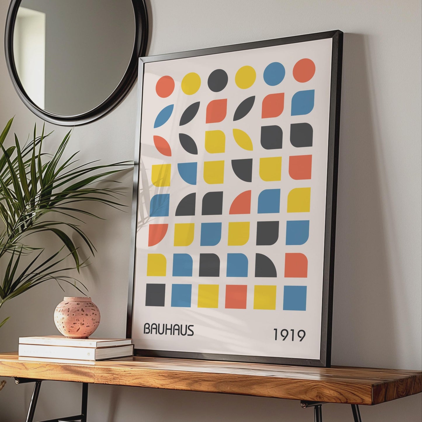 Bauhaus Poster, Abstract Geometric Wall Art, Colourful Print, 1919 Design, Modern Home Decor wall art print