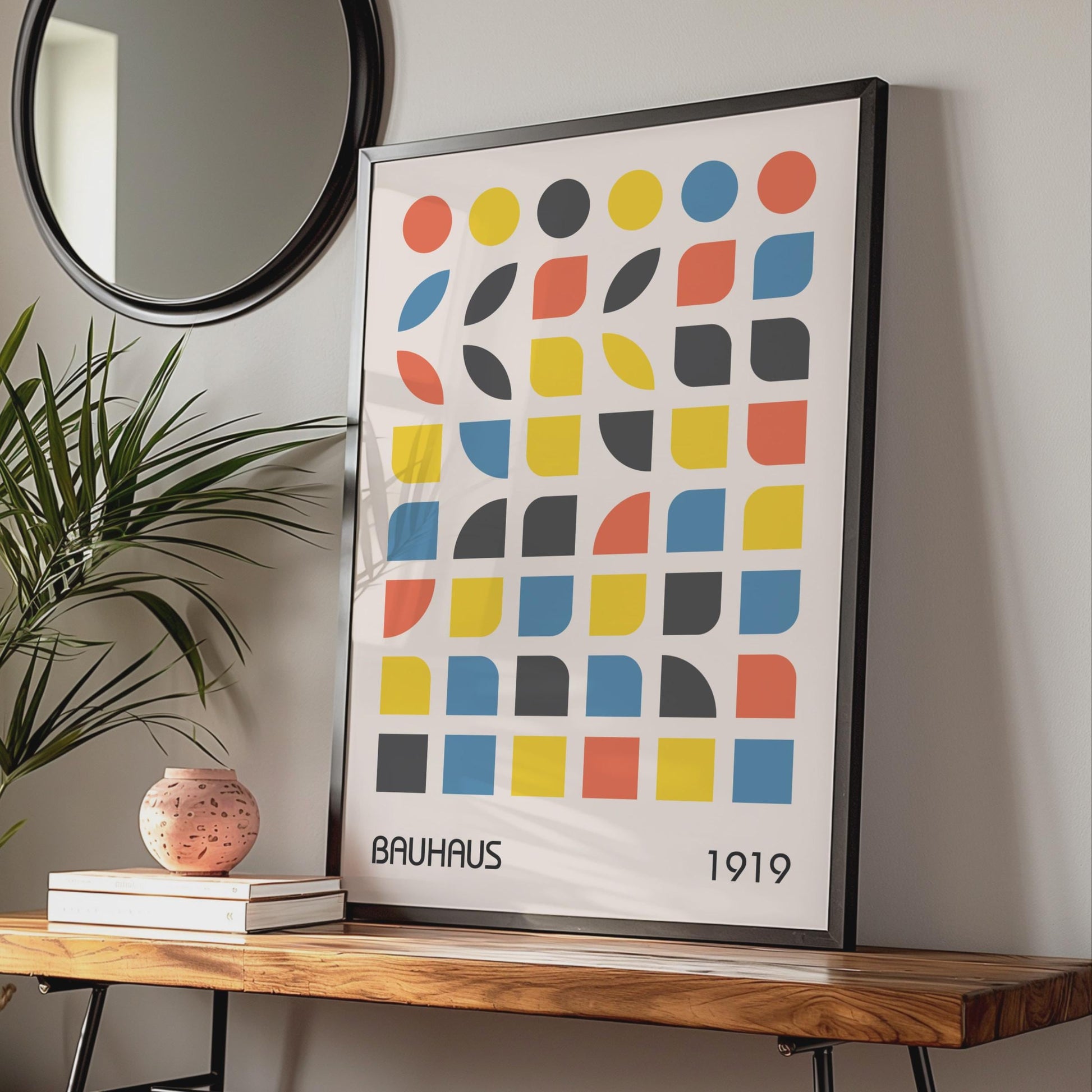 Bauhaus Poster, Abstract Geometric Wall Art, Colourful Print, 1919 Design, Modern Home Decor wall art print