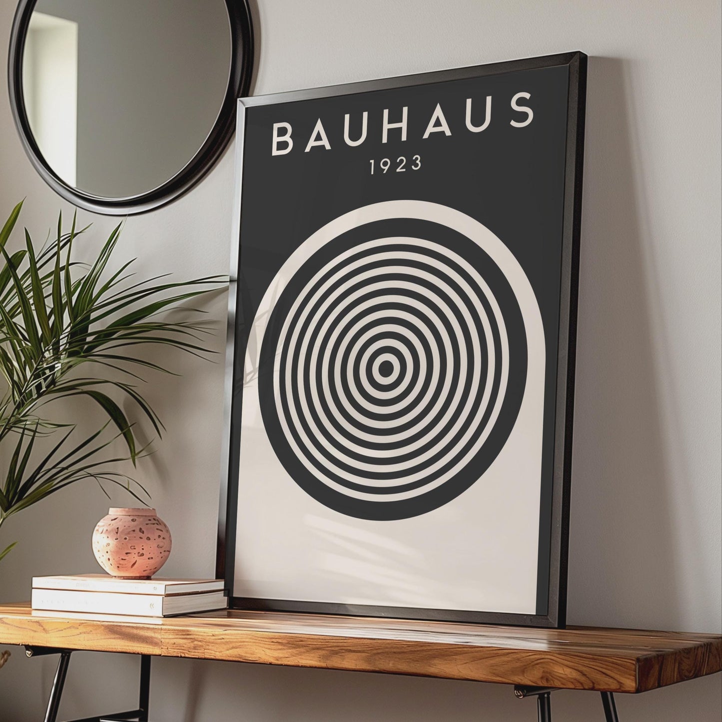 Bauhaus 1923 Art Print, Minimalist Circle Design Poster, Modern Wall Decor, Scandinavian Style wall art print