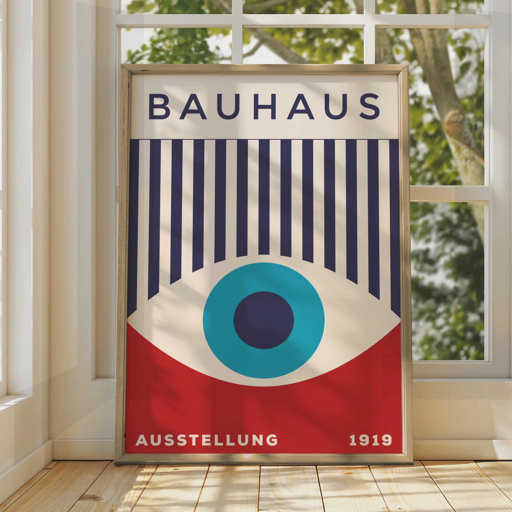 Bauhaus Poster, 1919 Ausstellung Art Print, Minimalist Eye Design, Retro Wall Art, Graphic Home wall art print