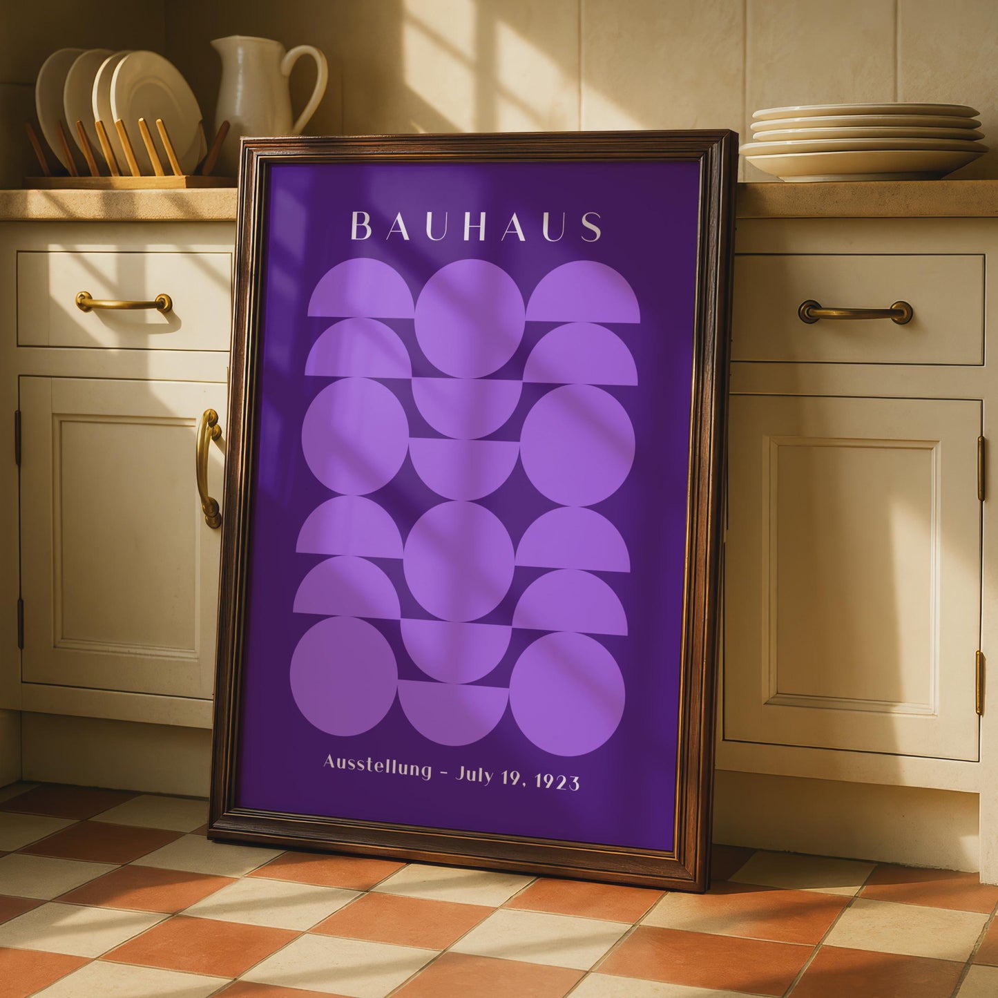 Stylish Bauhaus Poster, Geometric Art Print, Purple Wall Decor, Modern Home Design, Bauhaus wall art print