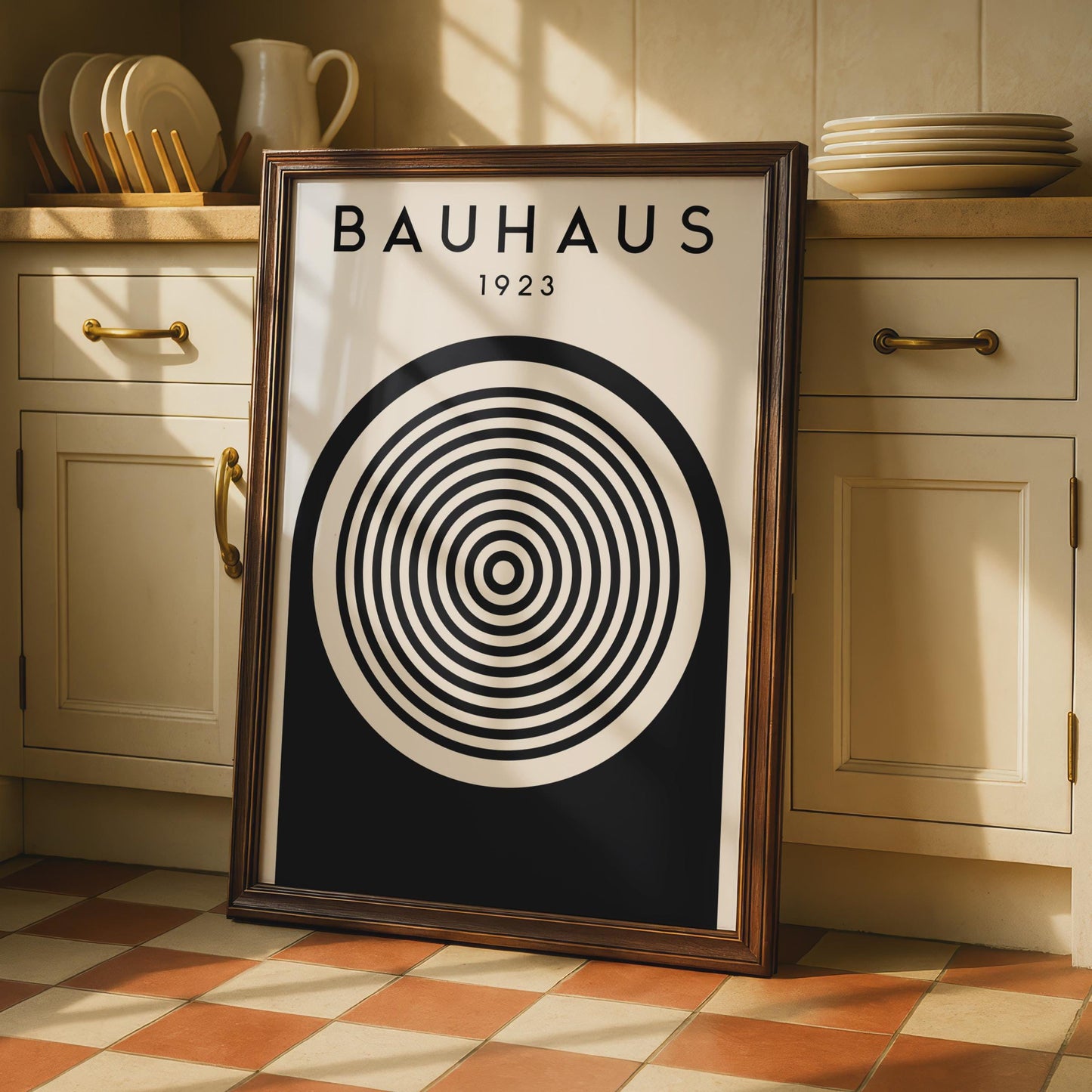 Bauhaus Inspired Poster, 1923 Geometric Wall Art, Minimalist Design Print, Black and White Home wall art print