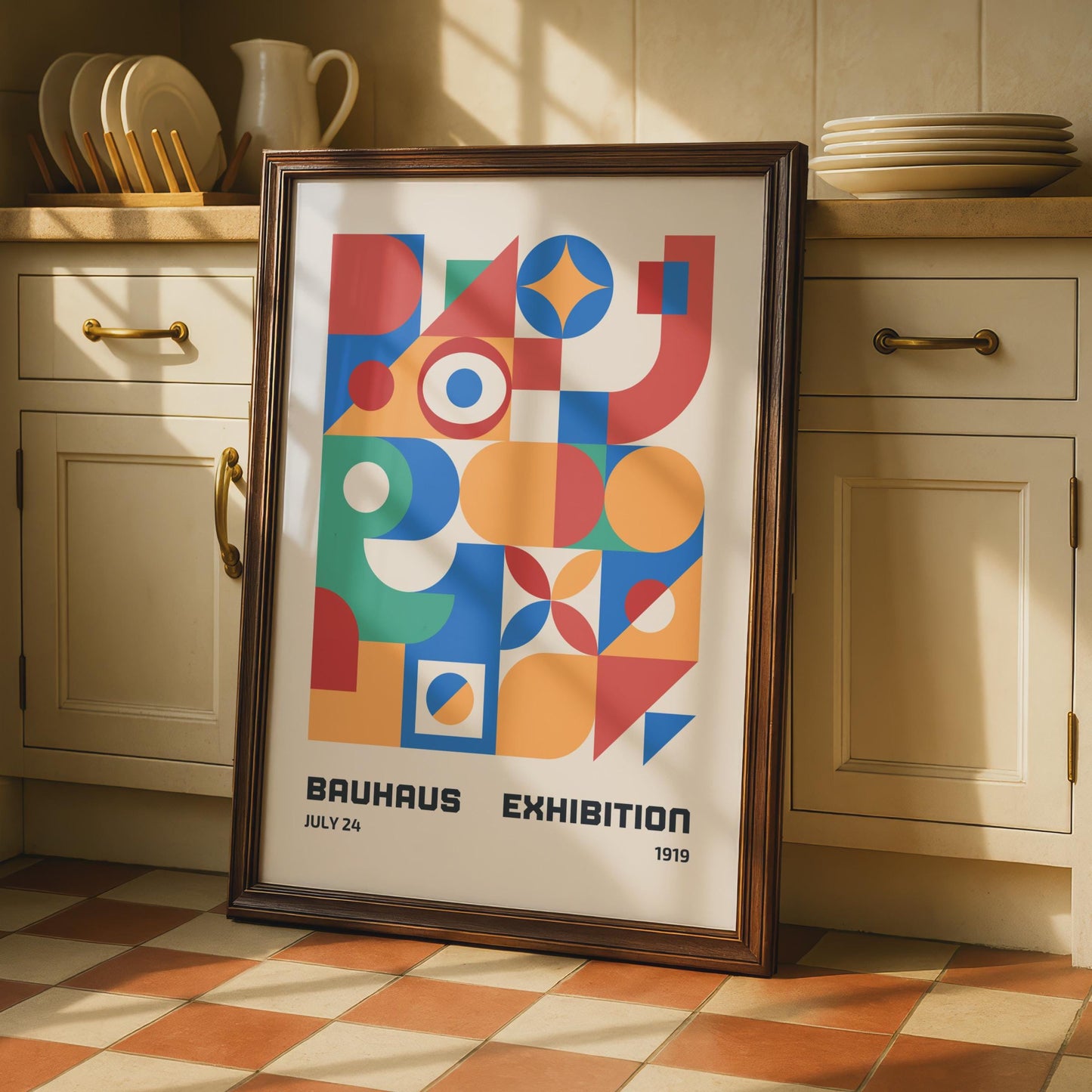 Bauhaus Exhibition Poster, 1919 Art Print, Colourful Geometric Design for Modern Decor wall art print