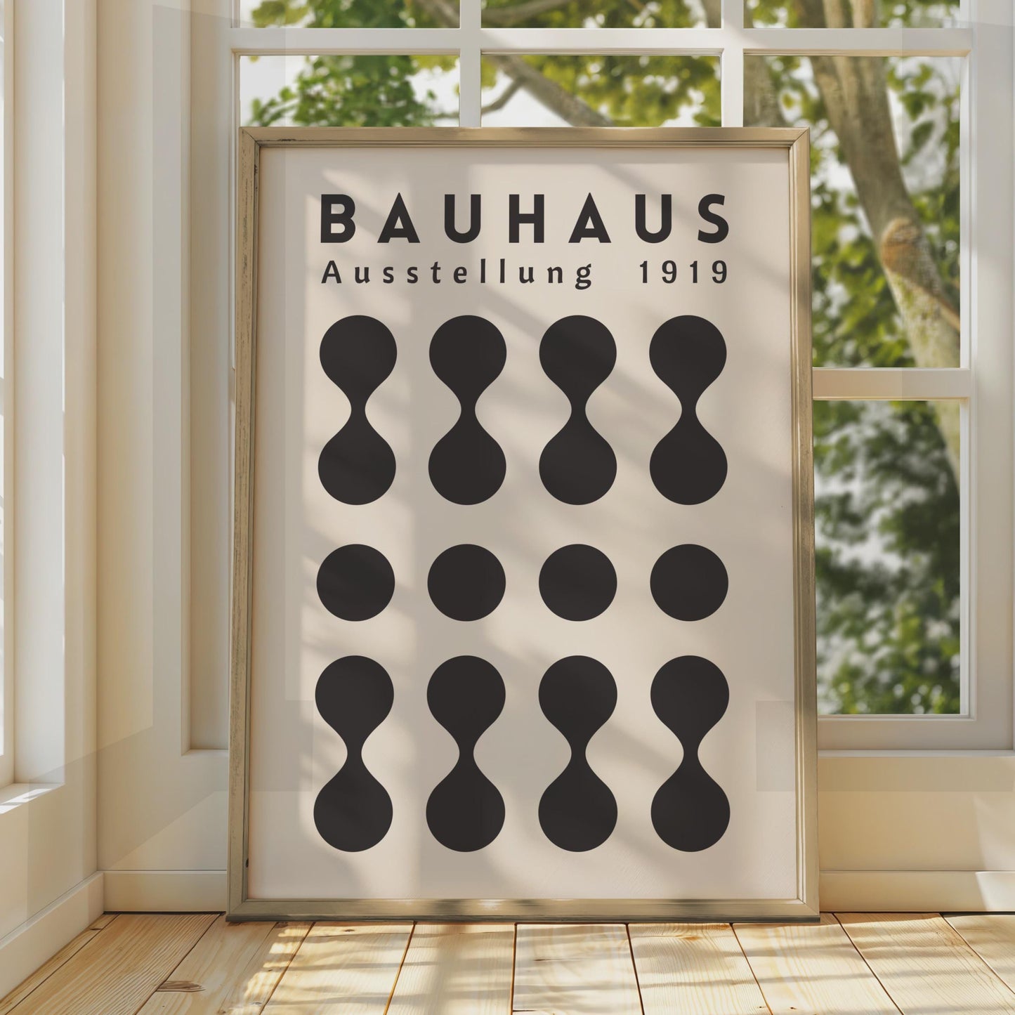 Bauhaus Ausstellung 1919 Art Print, Minimalist Wall Art, Geometric Black and White Poster wall art print