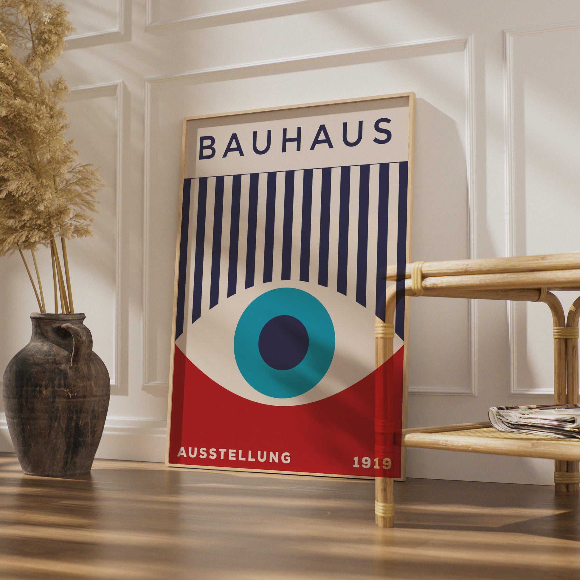 Bauhaus Poster, 1919 Ausstellung Art Print, Minimalist Eye Design, Retro Wall Art, Graphic Home wall art print