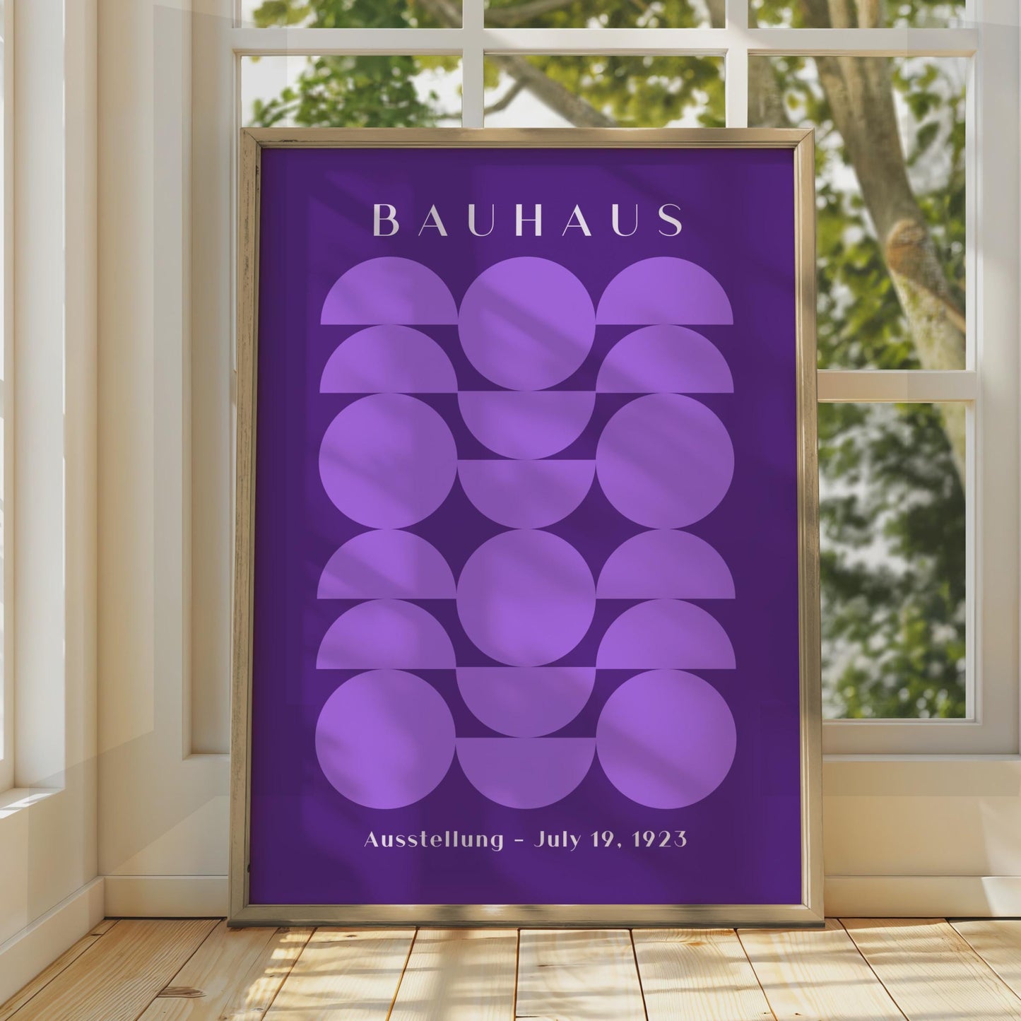 Stylish Bauhaus Poster, Geometric Art Print, Purple Wall Decor, Modern Home Design, Bauhaus wall art print