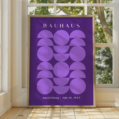 Stylish Bauhaus Poster, Geometric Art Print, Purple Wall Decor, Modern Home Design, Bauhaus wall art print