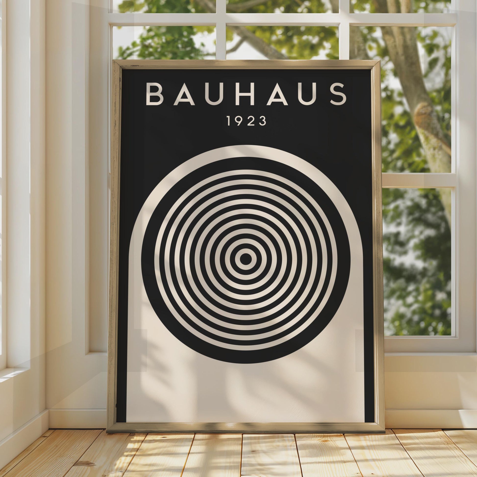Bauhaus 1923 Art Print, Minimalist Circle Design Poster, Modern Wall Decor, Scandinavian Style wall art print