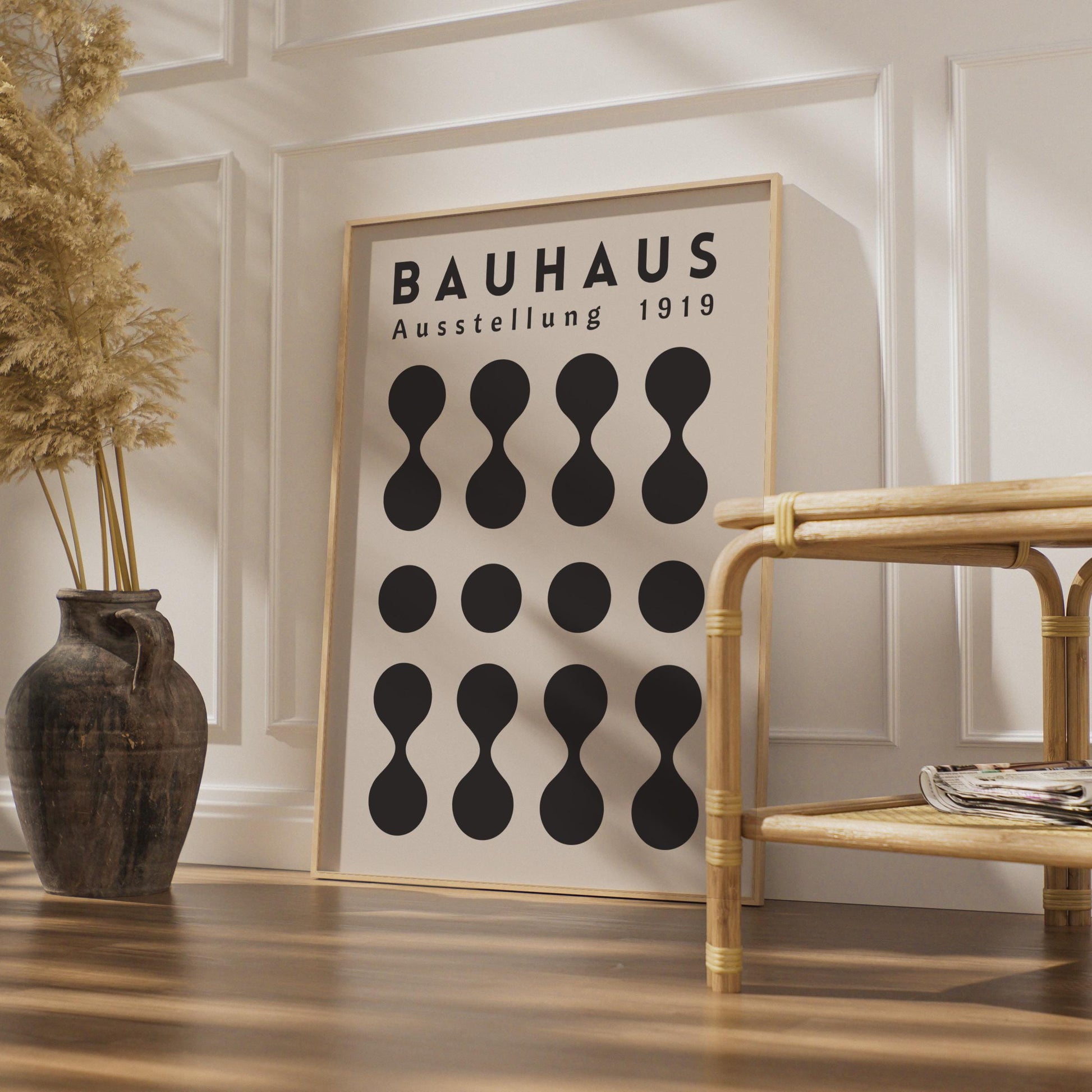 Bauhaus Ausstellung 1919 Art Print, Minimalist Wall Art, Geometric Black and White Poster wall art print