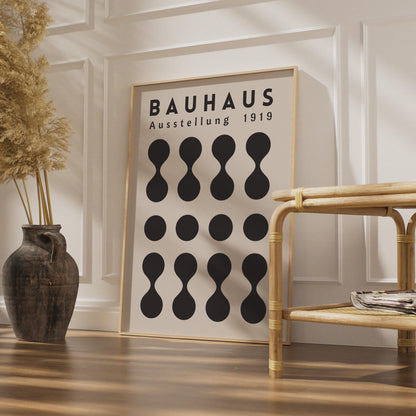 Bauhaus Ausstellung 1919 Art Print, Minimalist Wall Art, Geometric Black and White Poster wall art print