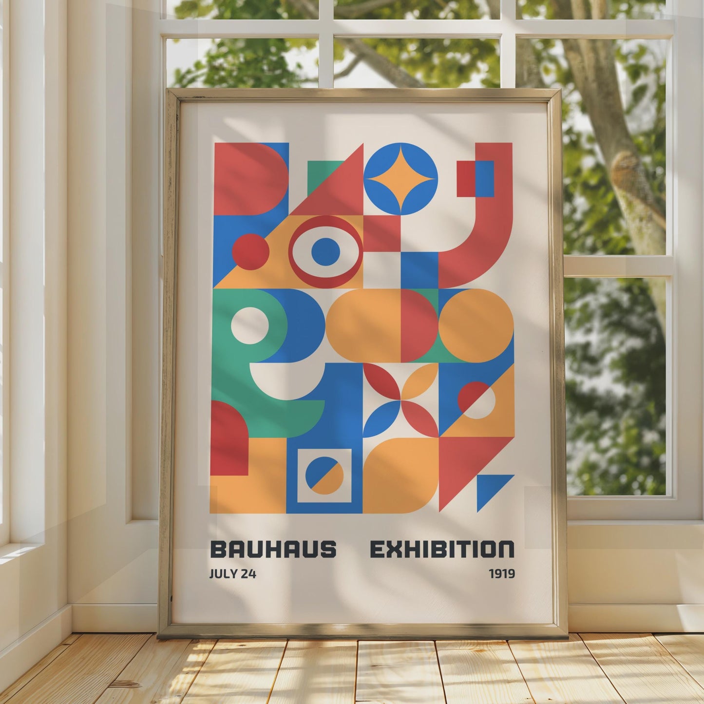 Bauhaus Exhibition Poster, 1919 Art Print, Colourful Geometric Design for Modern Decor wall art print