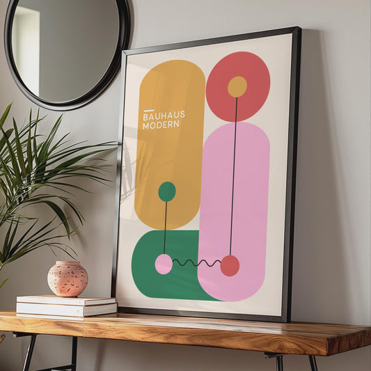 Bauhaus Modern Abstract Poster, Geometric Wall Art for Home Decor, Minimalist Design Print wall art print