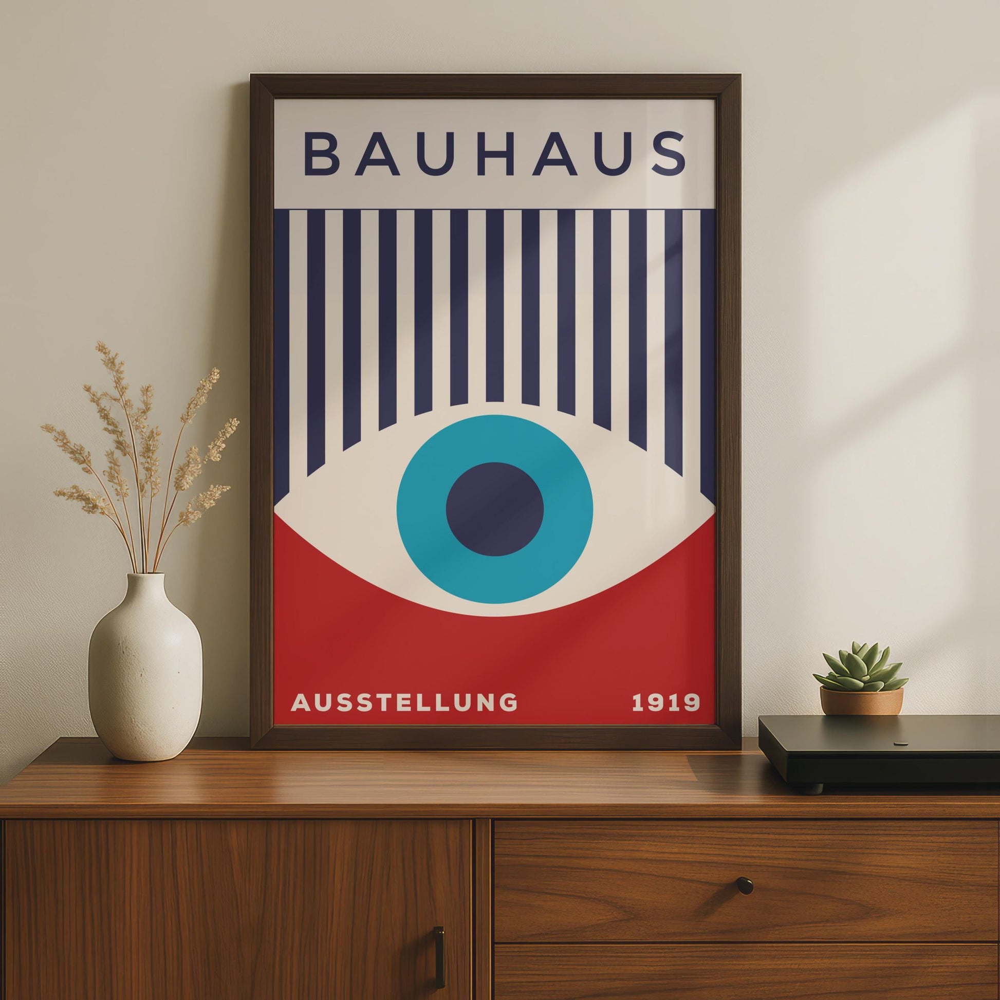 Bauhaus Poster, 1919 Ausstellung Art Print, Minimalist Eye Design, Retro Wall Art, Graphic Home wall art print