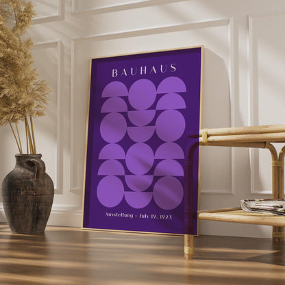 Stylish Bauhaus Poster, Geometric Art Print, Purple Wall Decor, Modern Home Design, Bauhaus wall art print