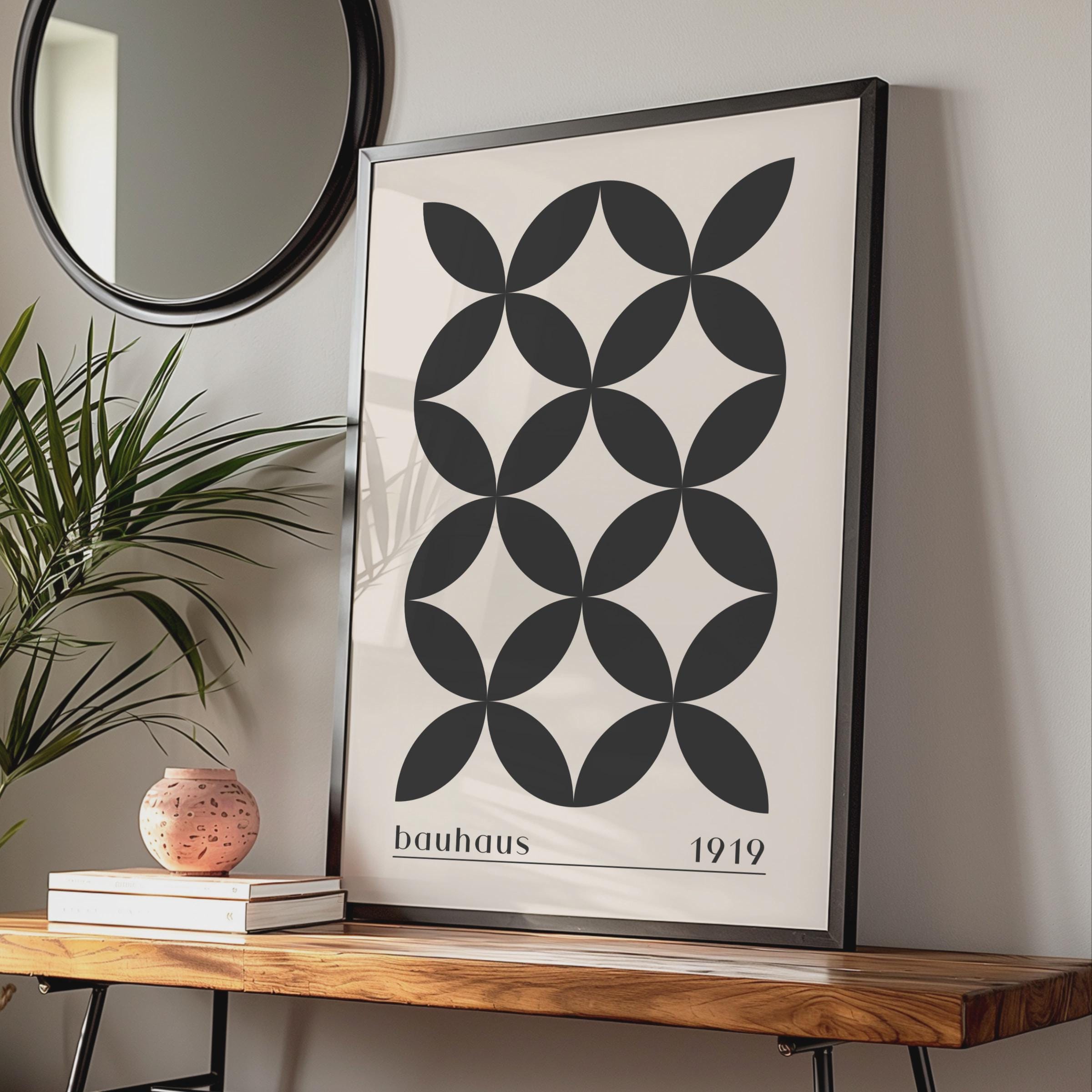 Bauhaus Print, Abstract Black and White Poster, 1919 Design, Modern Minimalist Art Decor, Vintage wall art print