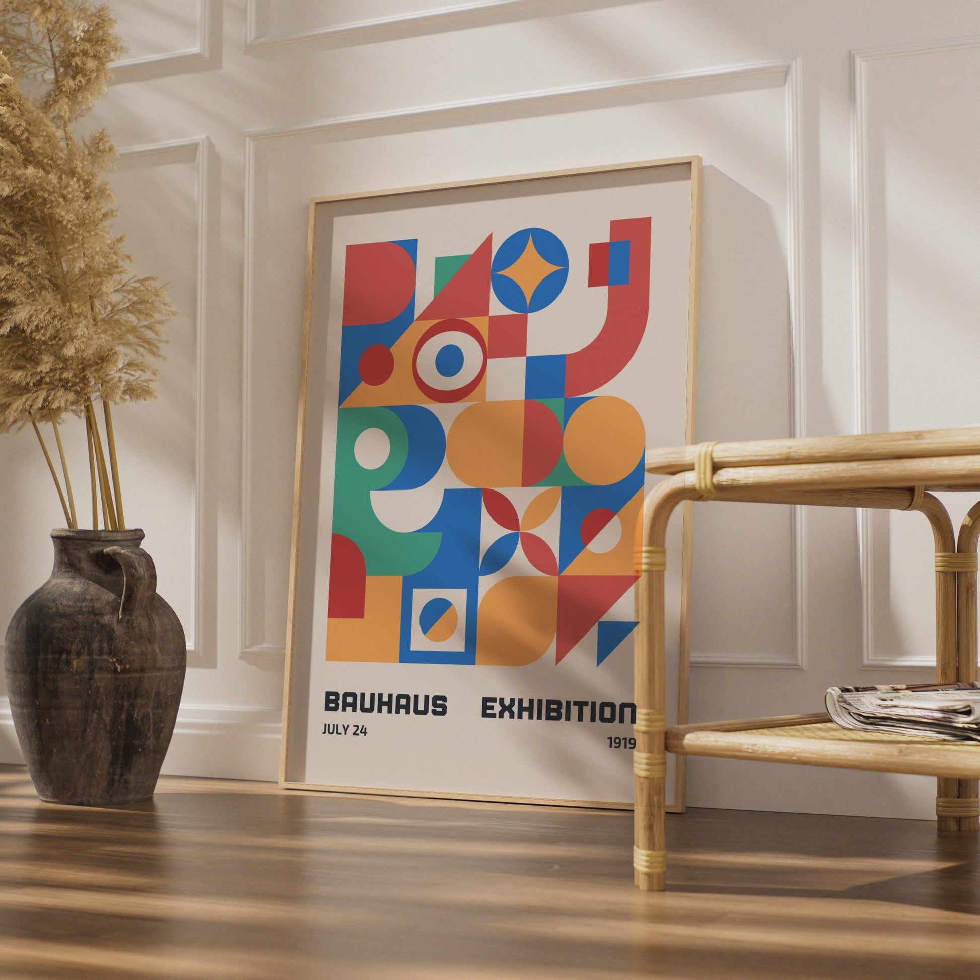 Bauhaus Exhibition Poster, 1919 Art Print, Colourful Geometric Design for Modern Decor wall art print
