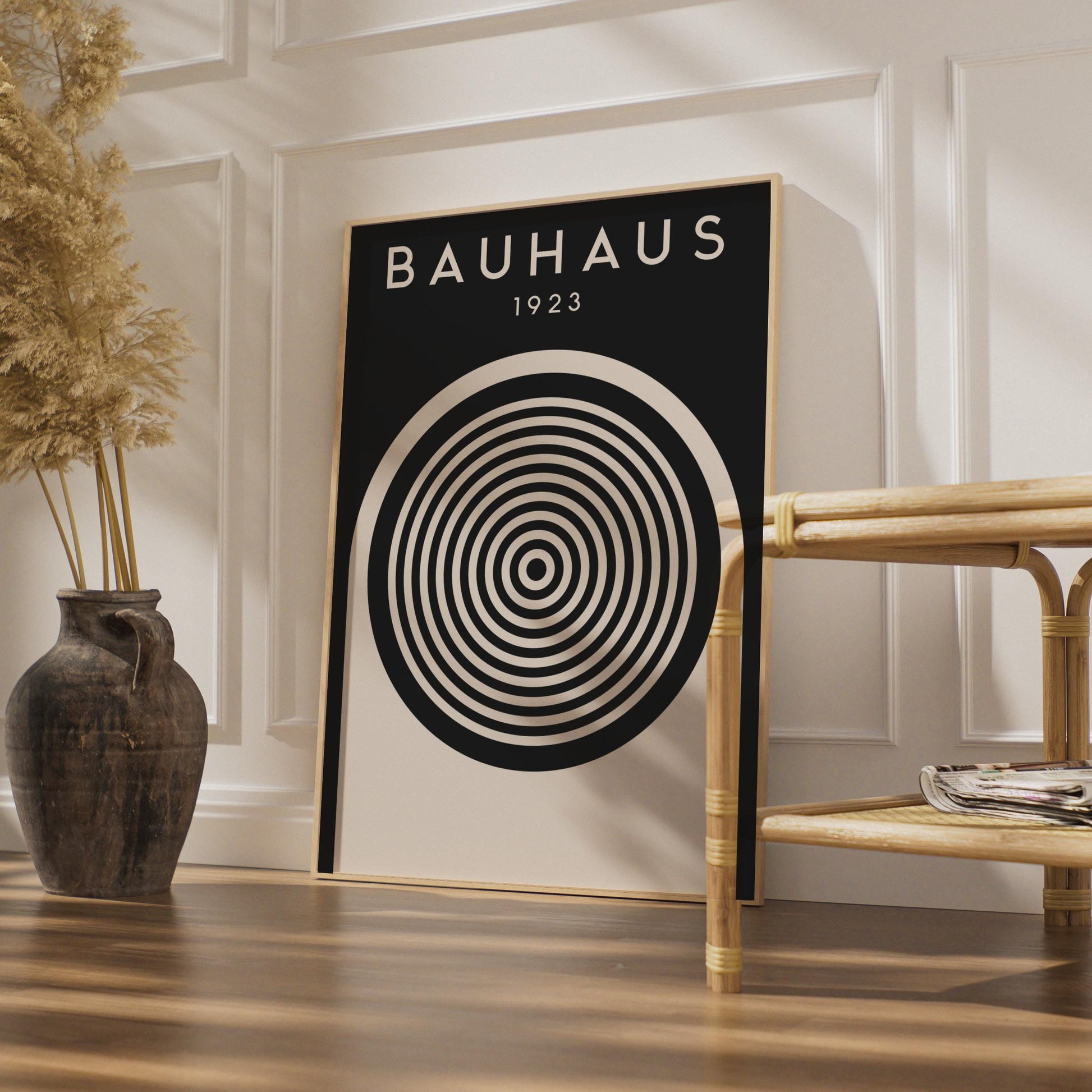 Bauhaus 1923 Art Print, Minimalist Circle Design Poster, Modern Wall Decor, Scandinavian Style wall art print