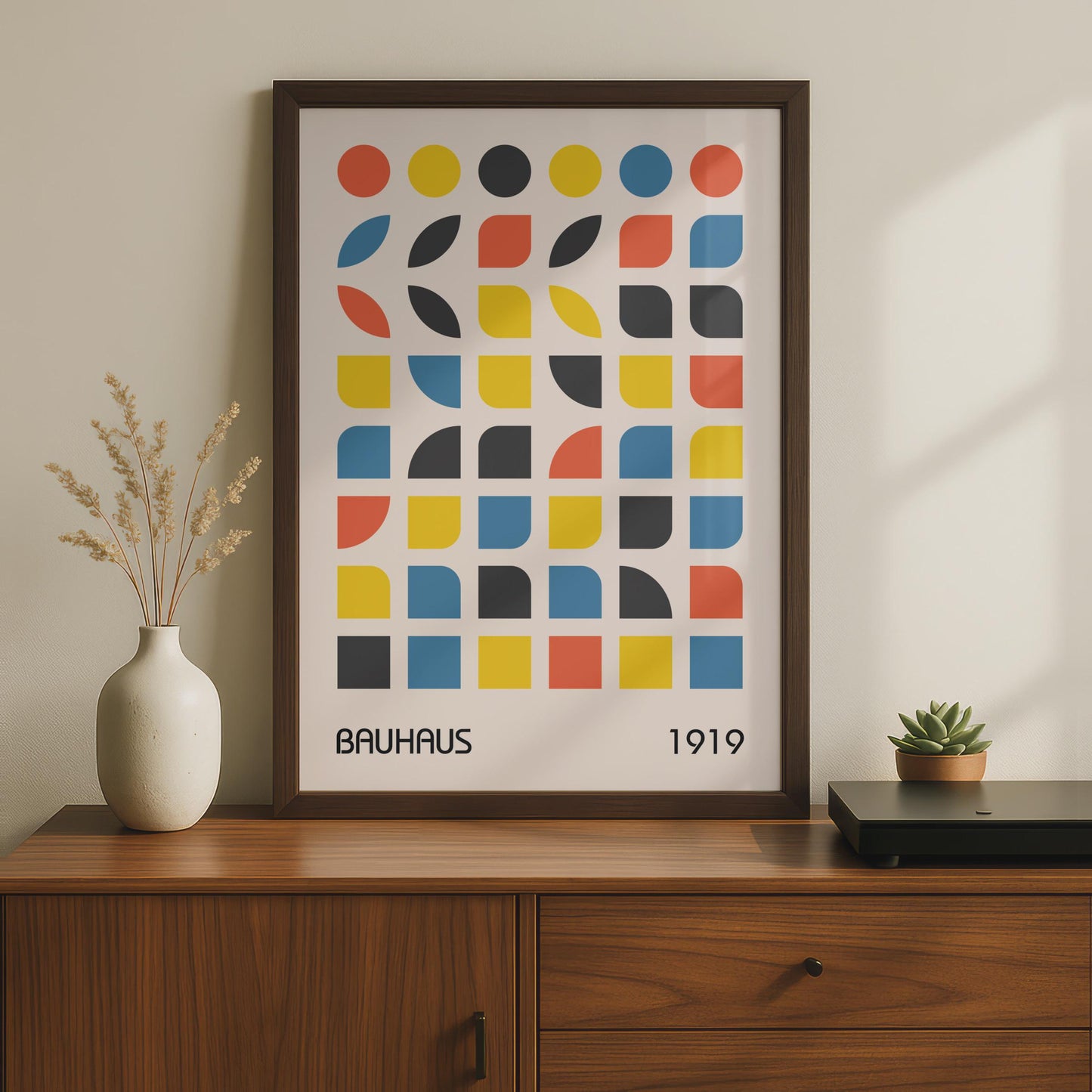 Bauhaus Poster, Abstract Geometric Wall Art, Colourful Print, 1919 Design, Modern Home Decor wall art print