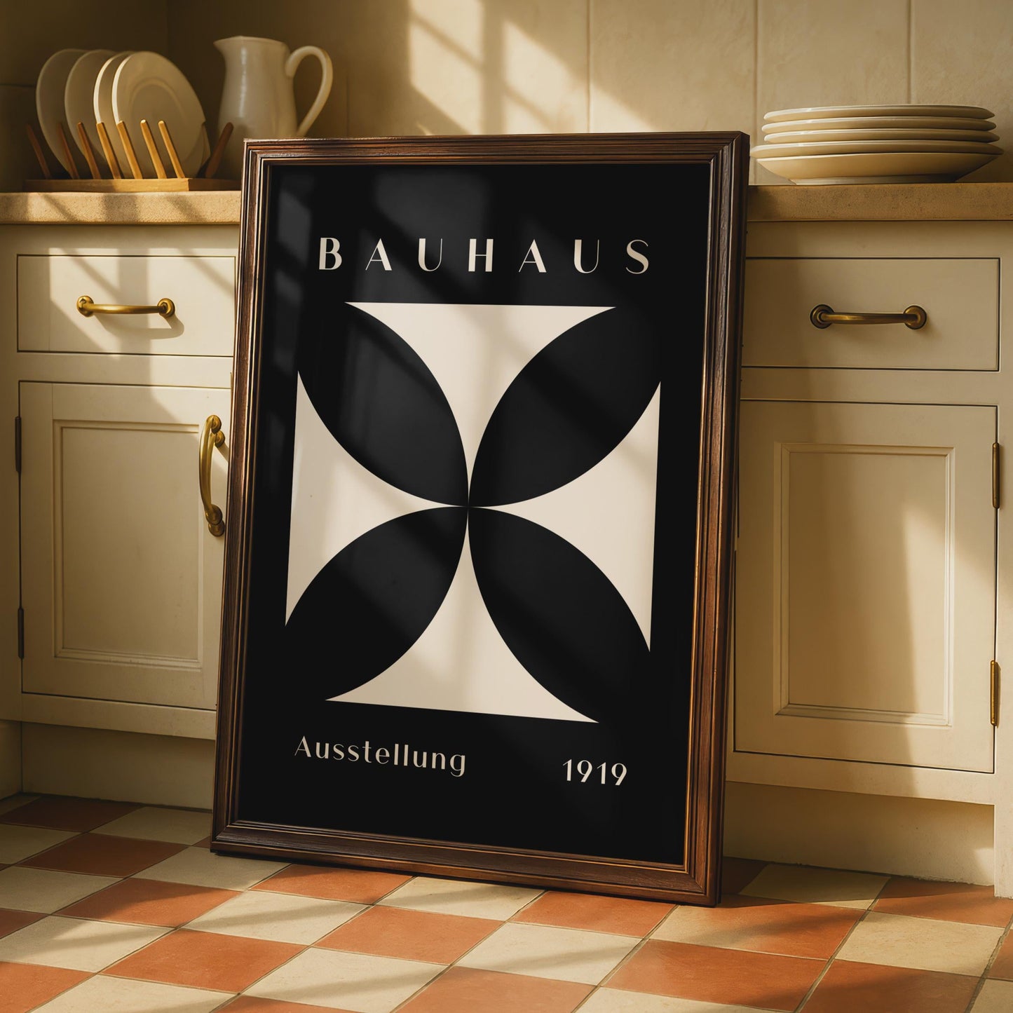 Bauhaus Exhibition Poster, Minimalist Black Cream Art Print wall art print
