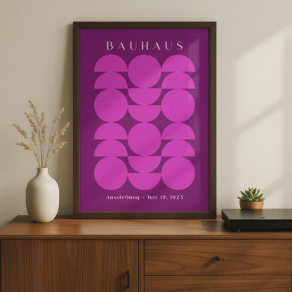 Bauhaus Poster, Pink Geometric Wall Art, Retro Exhibition Print, Minimalist Home Decor, July 19 wall art print