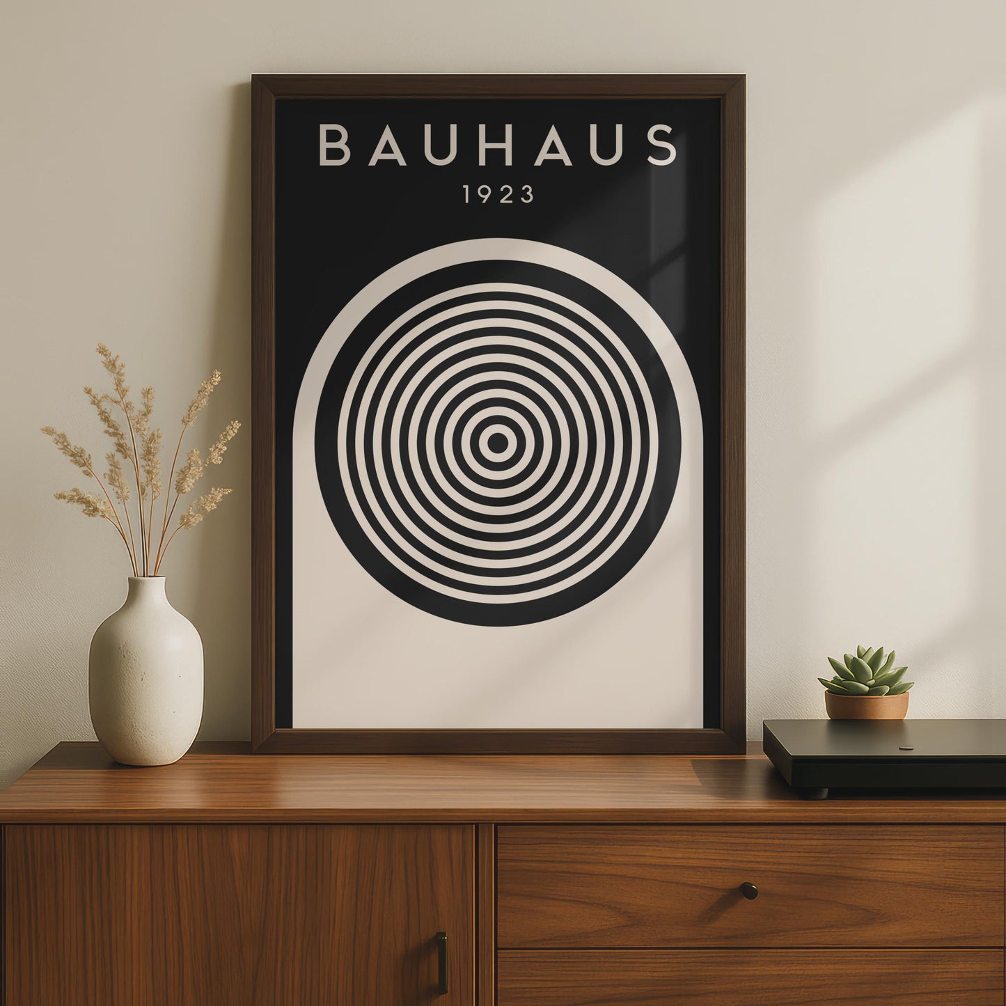 Bauhaus 1923 Art Print, Minimalist Circle Design Poster, Modern Wall Decor, Scandinavian Style wall art print