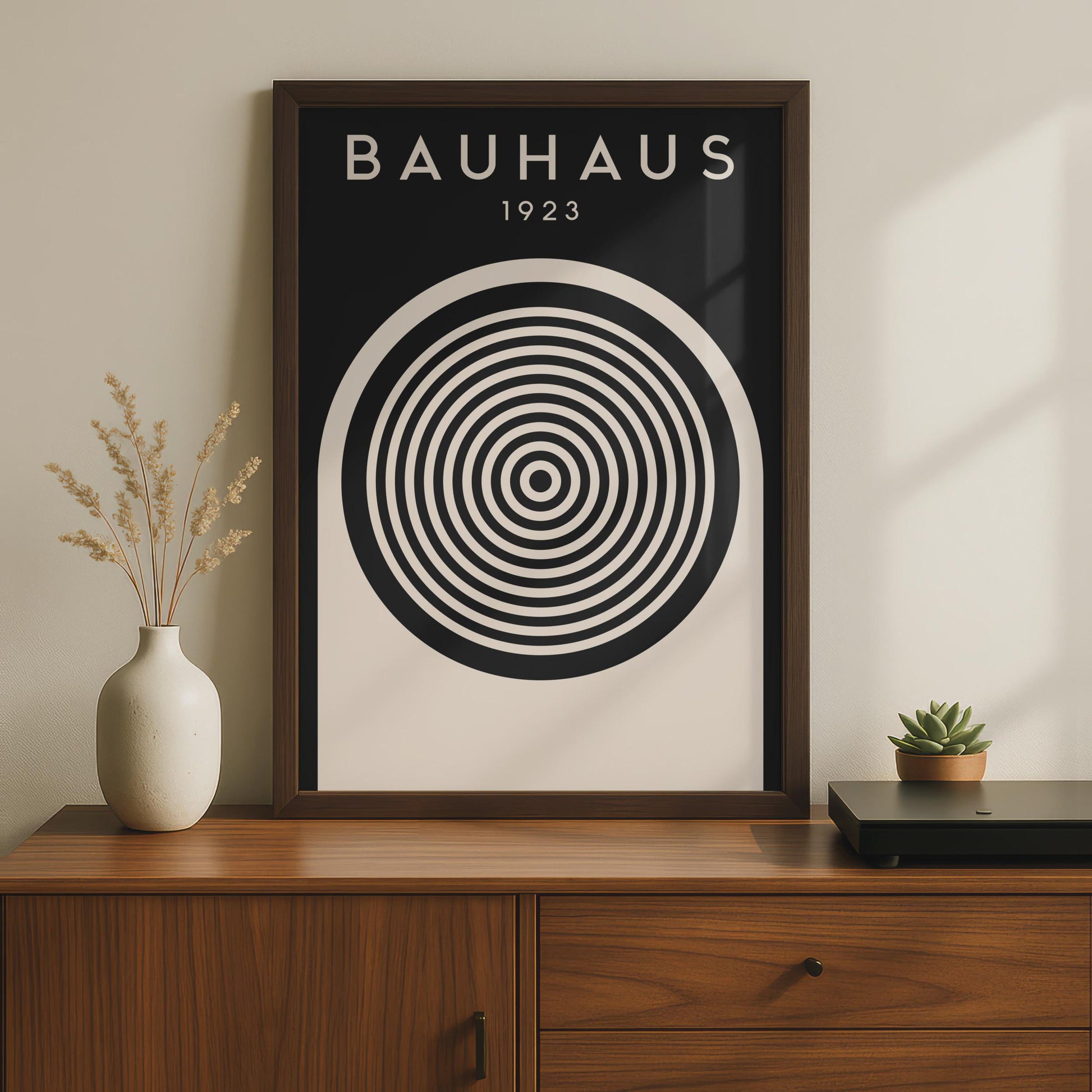 Bauhaus 1923 Art Print, Minimalist Circle Design Poster, Modern Wall Decor, Scandinavian Style wall art print