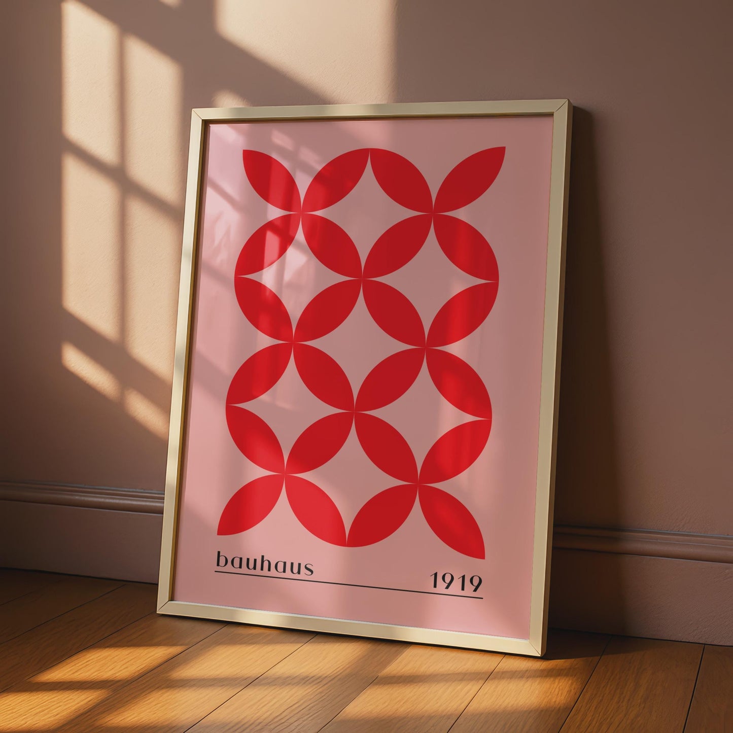 Bauhaus Print, 1919 Wall Art, Geometric Red Pattern, Minimalist Poster for Home Decor wall art print