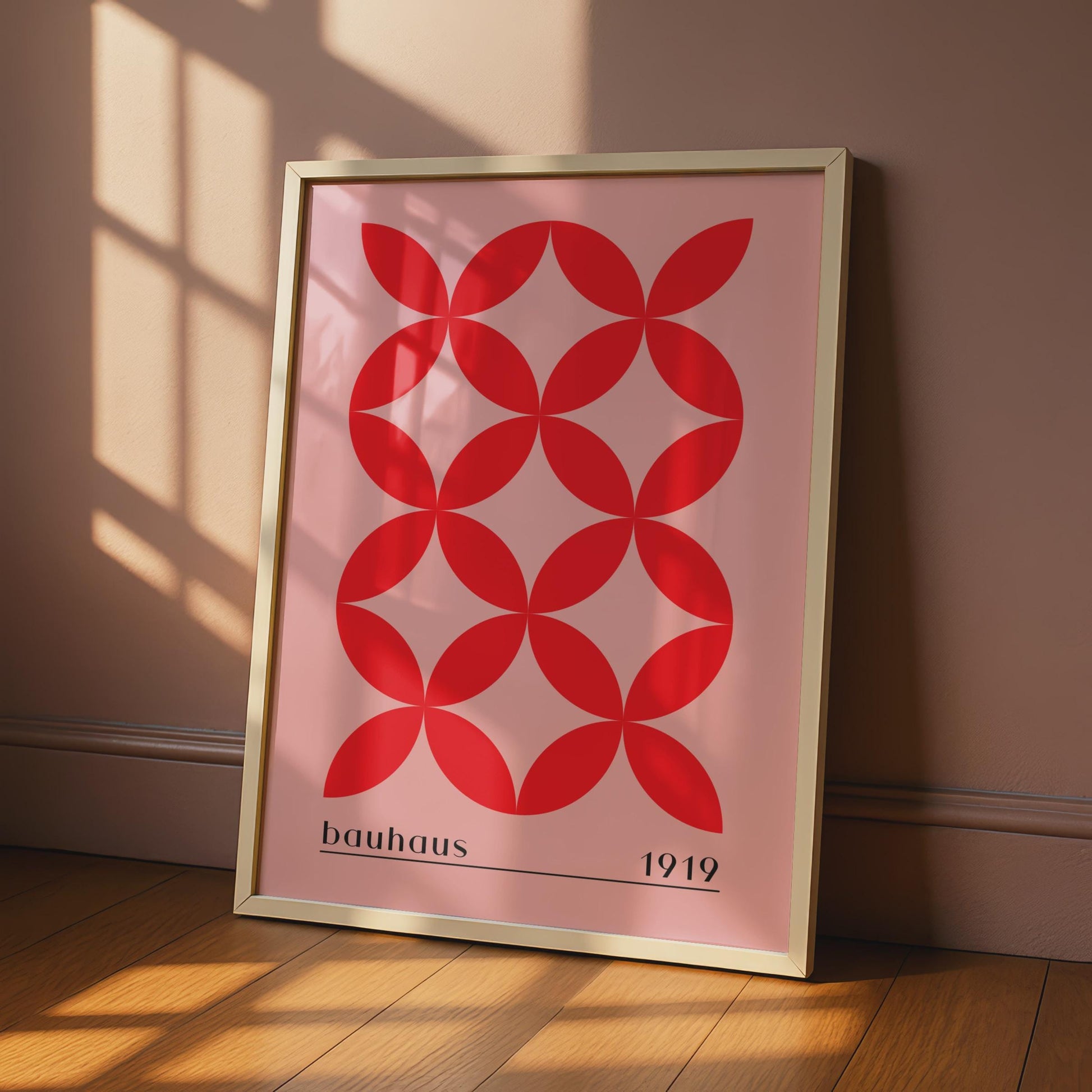 Bauhaus Print, 1919 Wall Art, Geometric Red Pattern, Minimalist Poster for Home Decor wall art print
