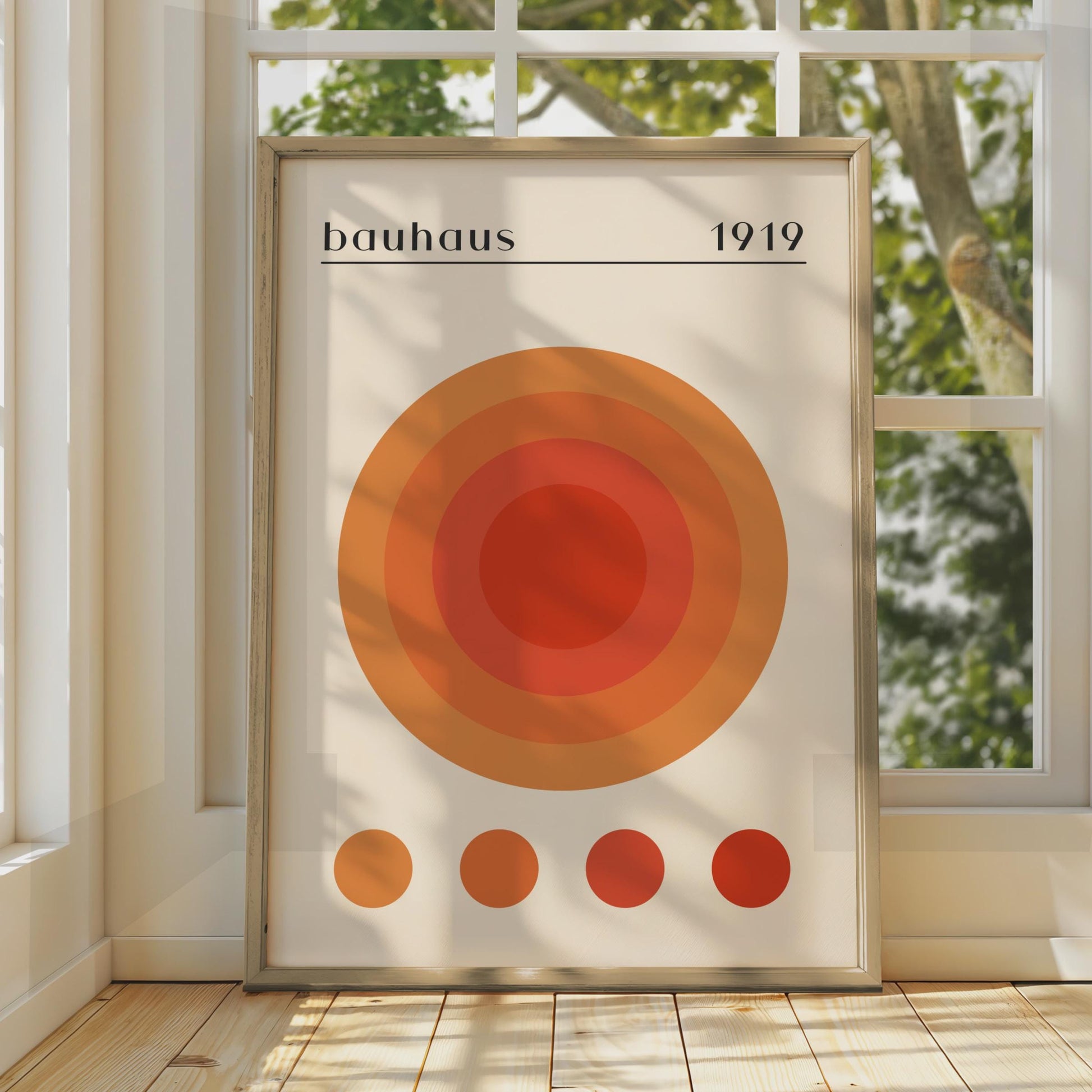 Bauhaus Circle Art Print, Minimalist Poster 1919, Orange Wall Art, Modern Home Decor wall art print