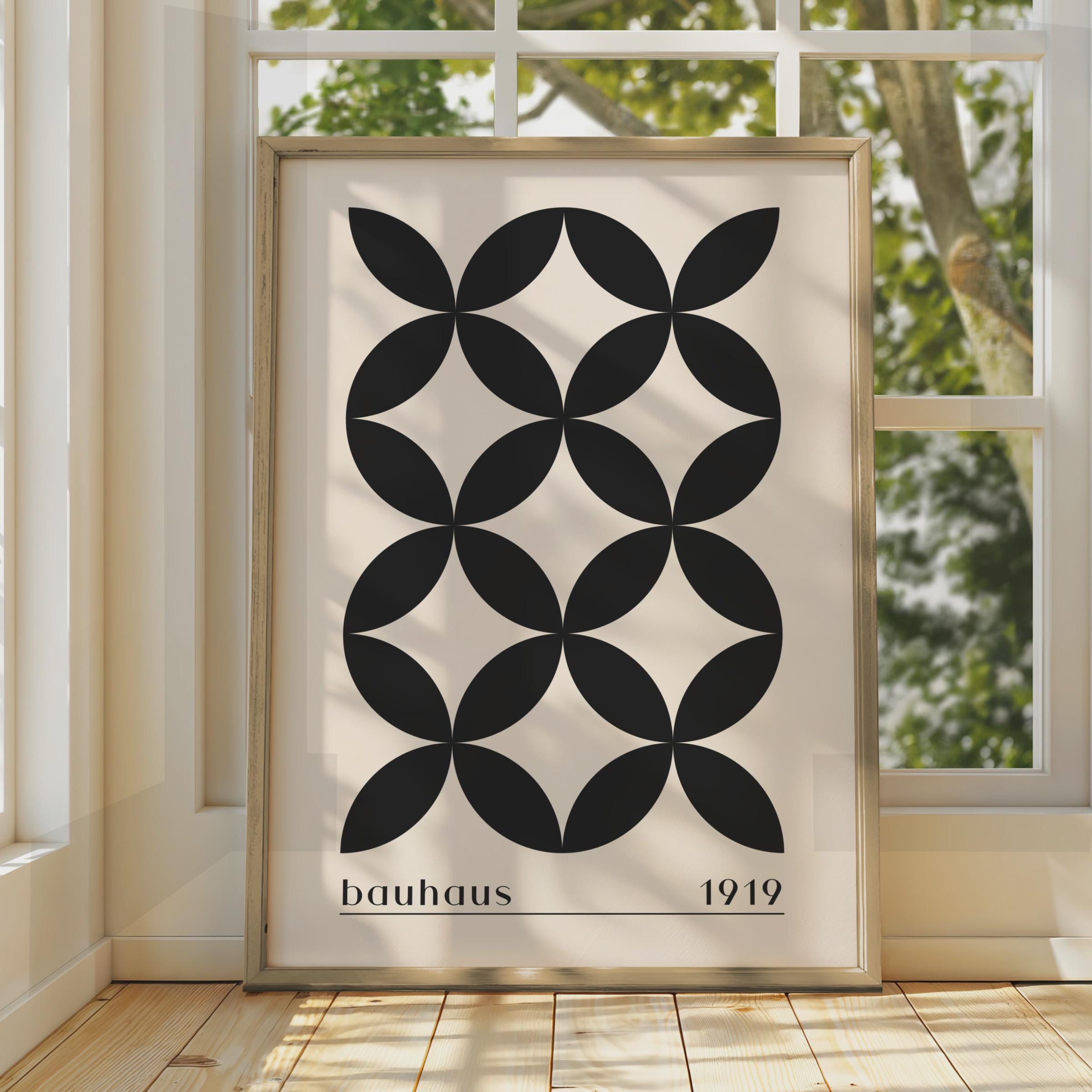 Bauhaus Print, Abstract Black and White Poster, 1919 Design, Modern Minimalist Art Decor, Vintage wall art print