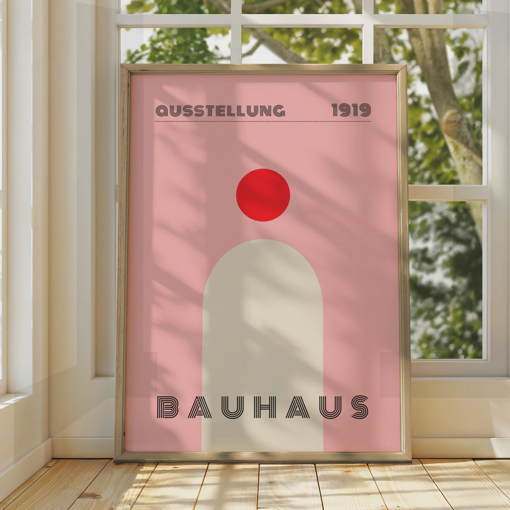Bauhaus Art Print, 1919 Ausstellung Poster, Minimalist Wall Art, Retro Design Decor, Geometric wall art print