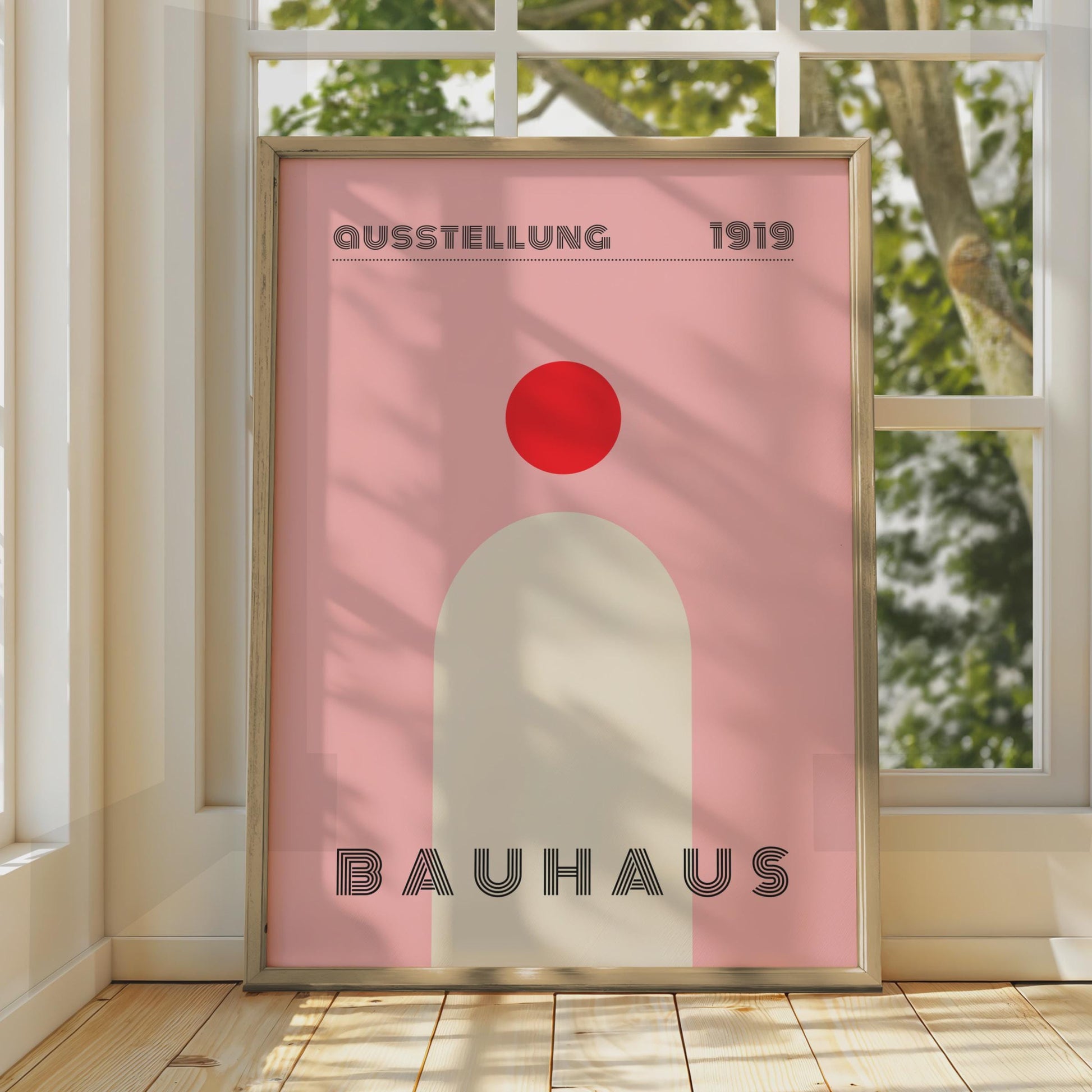 Bauhaus Art Print, 1919 Ausstellung Poster, Minimalist Wall Art, Retro Design Decor, Geometric wall art print