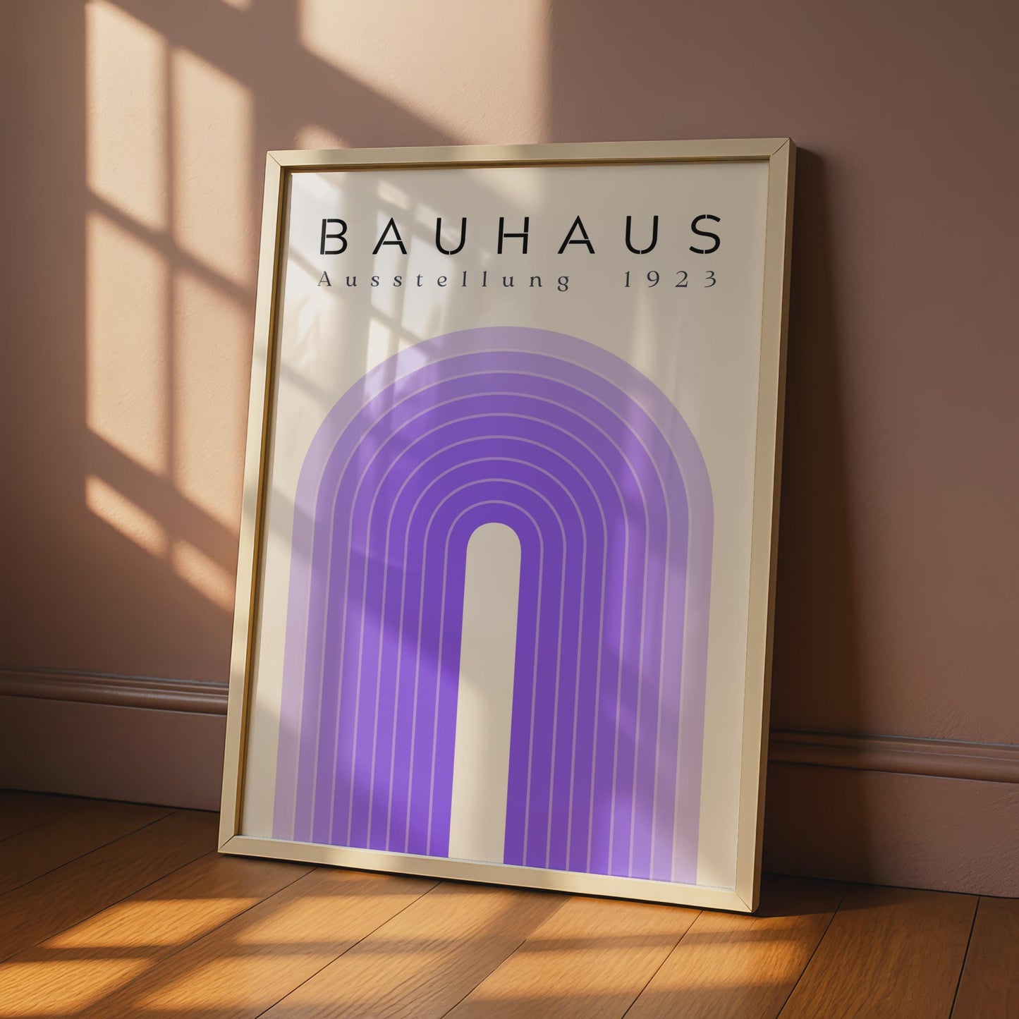 Bauhaus Poster, Geometric Artwork, 1923 Exhibition Print, Purple Arch Design, Minimalist Wall Art wall art print